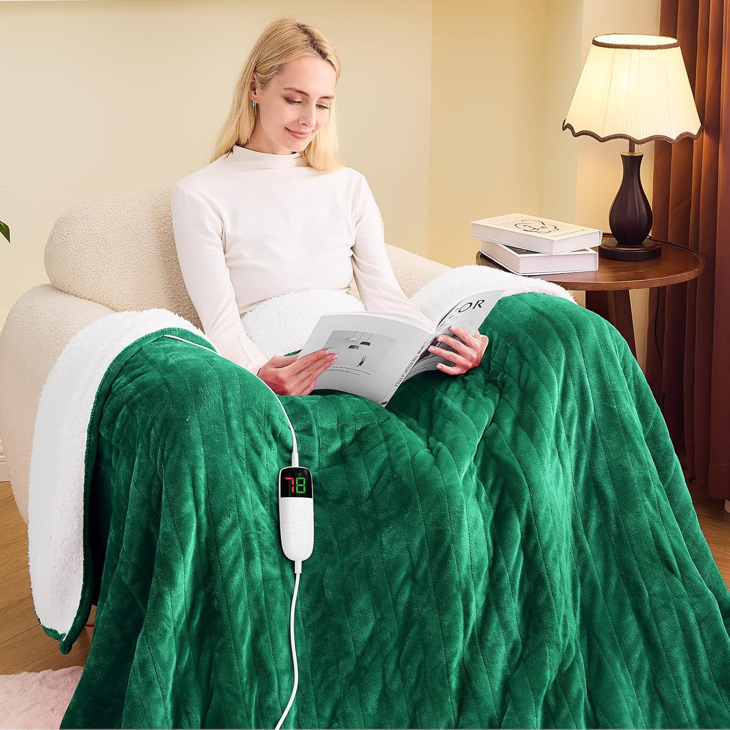 Greenoak Heated Blanket 62x84 10 Heat Levels Auto-Off Safety