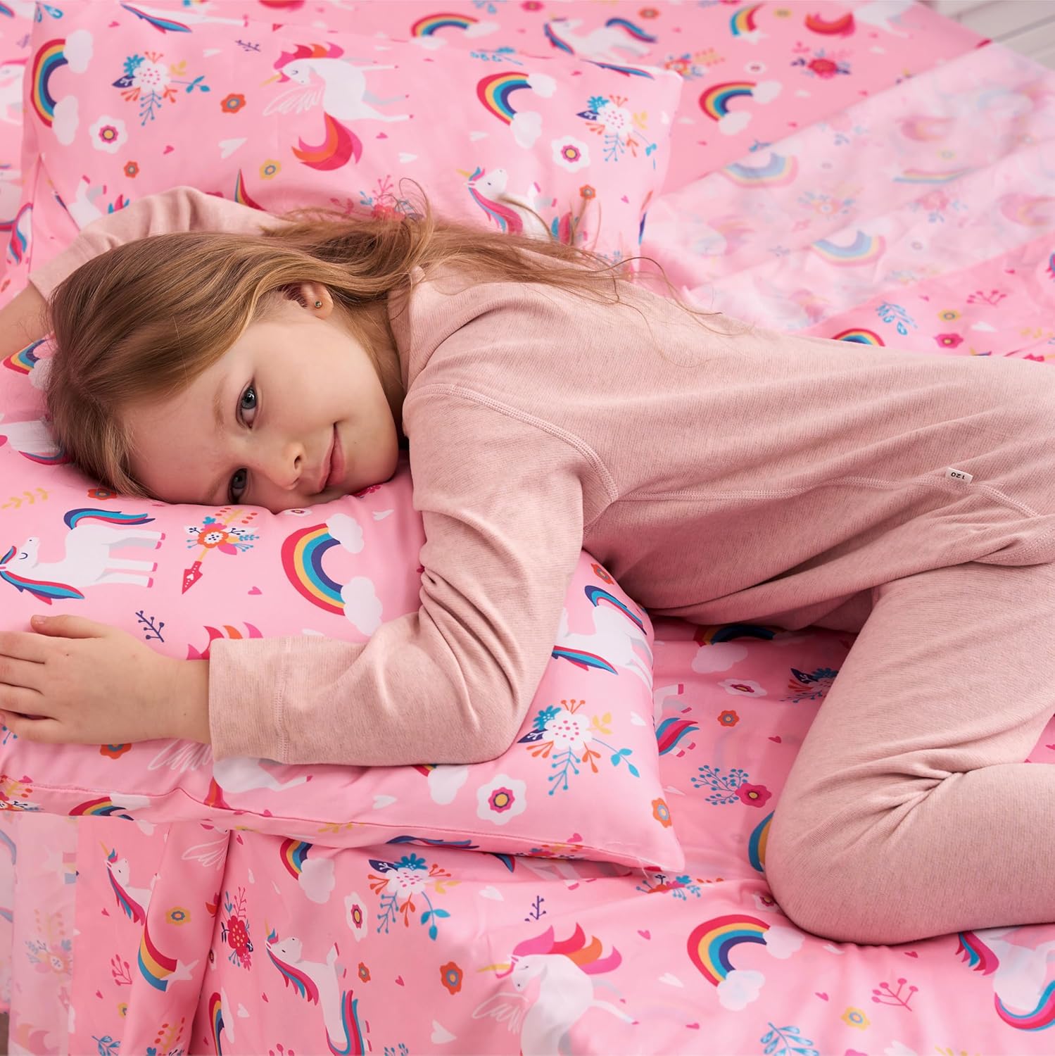 Joiedomi Kids Twin Sheet Set with Unicorn Print