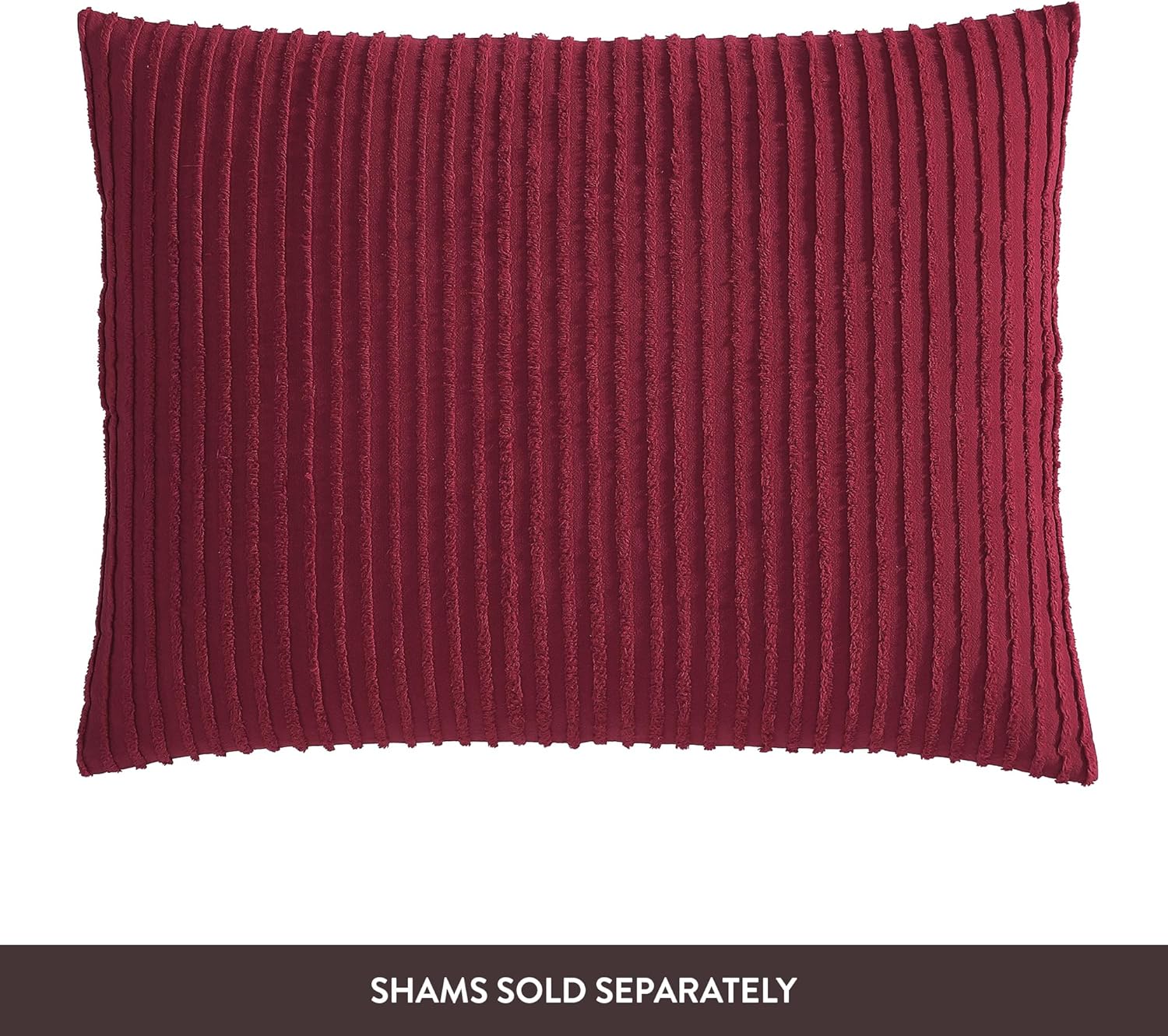 Beatrice Home Fashions Channel Chenille Bedspread Queen Burgundy