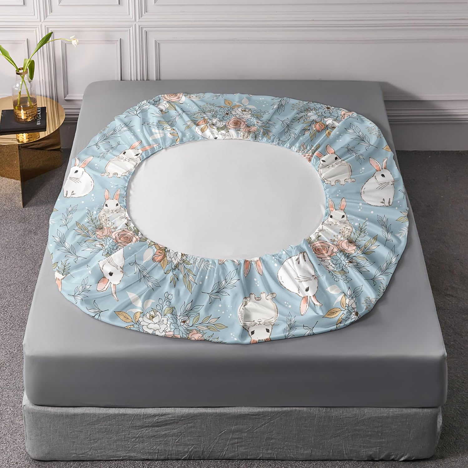 QOOMO Cute Rabbit Microfiber Kids Bedding Set