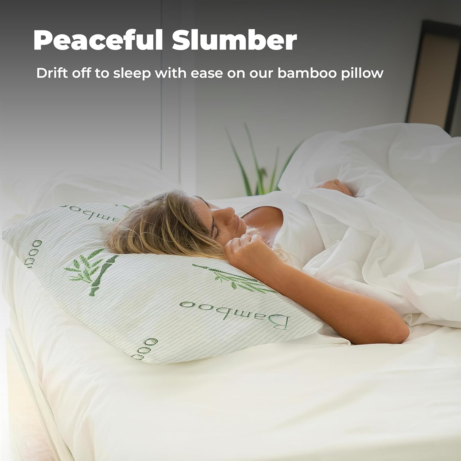 OMEO 2 Pack Rayon Bamboo Memory Foam Pillows