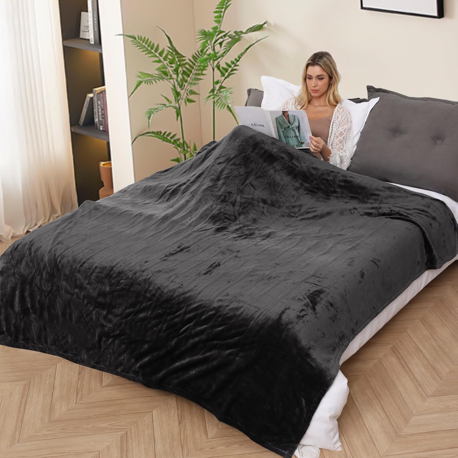 YAKEE Electric Blanket 72x84 Dark Grey