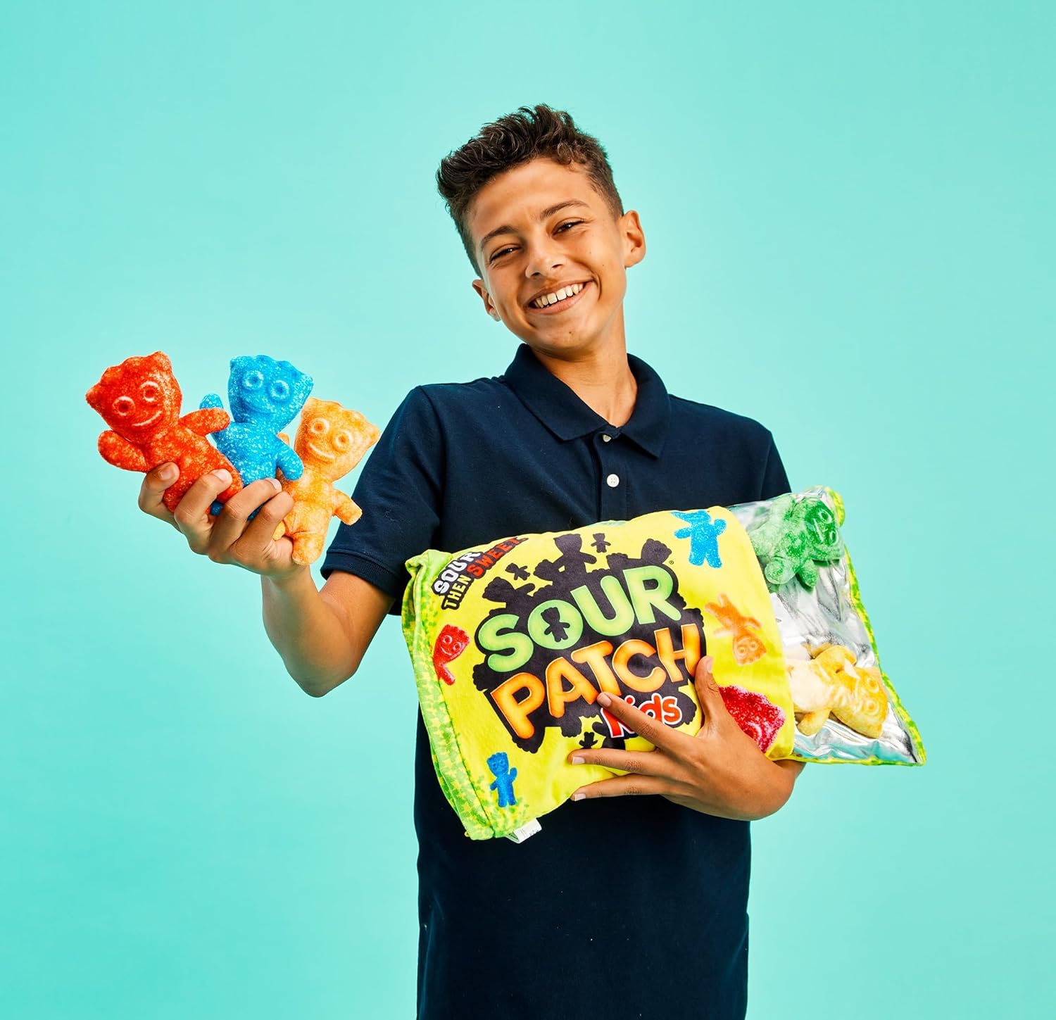 iscream Sour Patch Kids Pillow Set 18x12 with Mini Candies