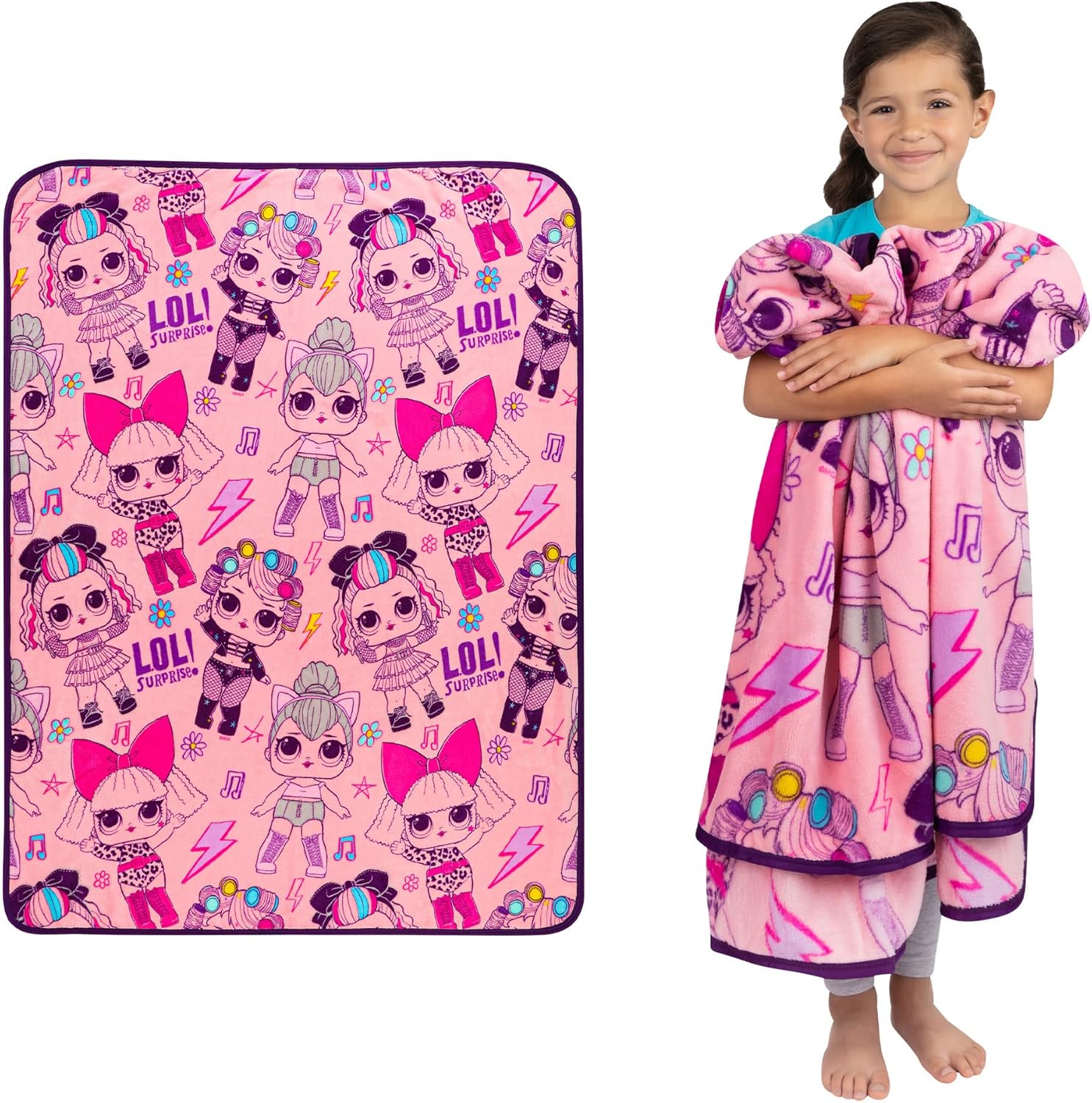 Franco Kids Bedding Plush Throw Blanket 46 x 60 LOL Surprise Design