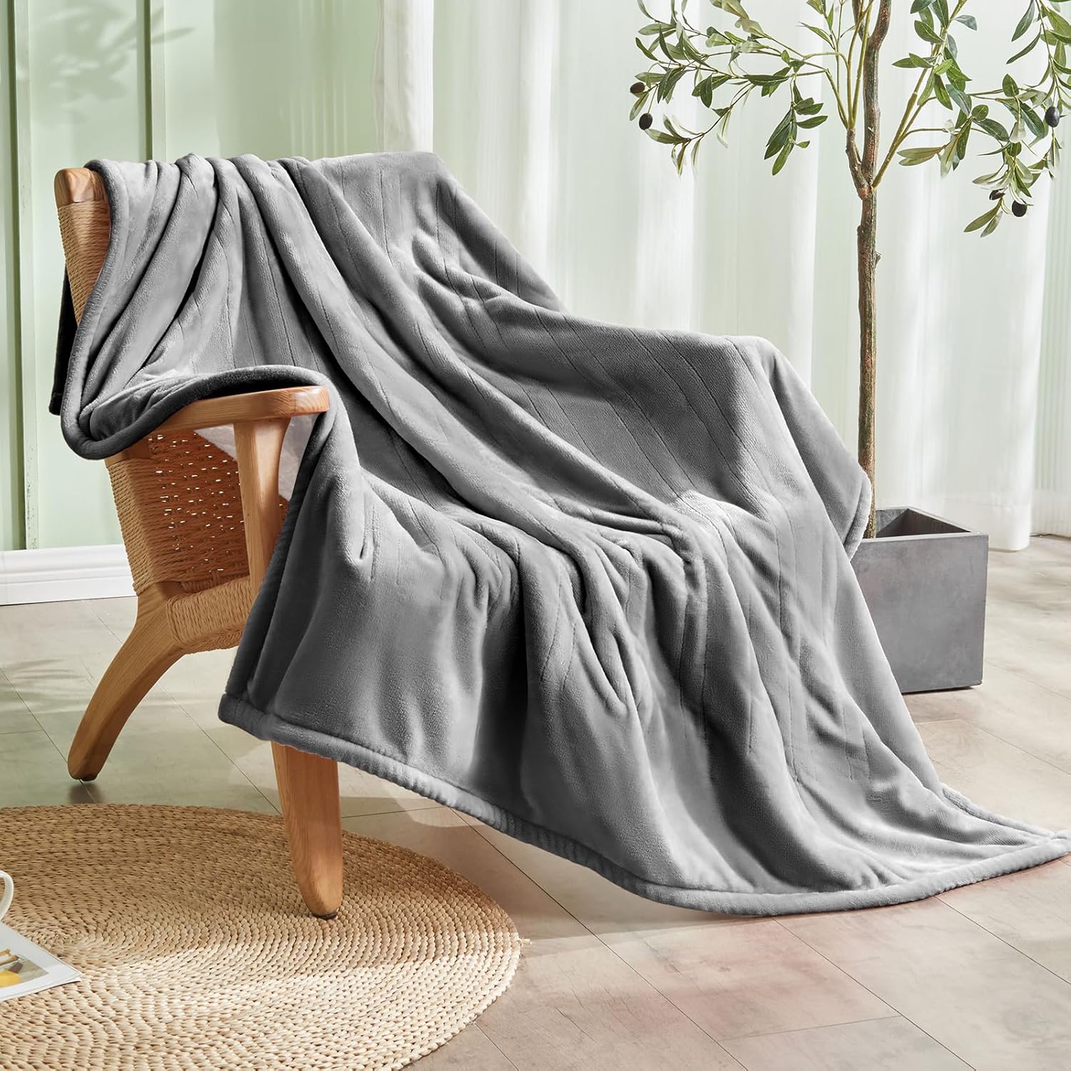 PTQ Electric Heated Blanket 50x60 Light Grey