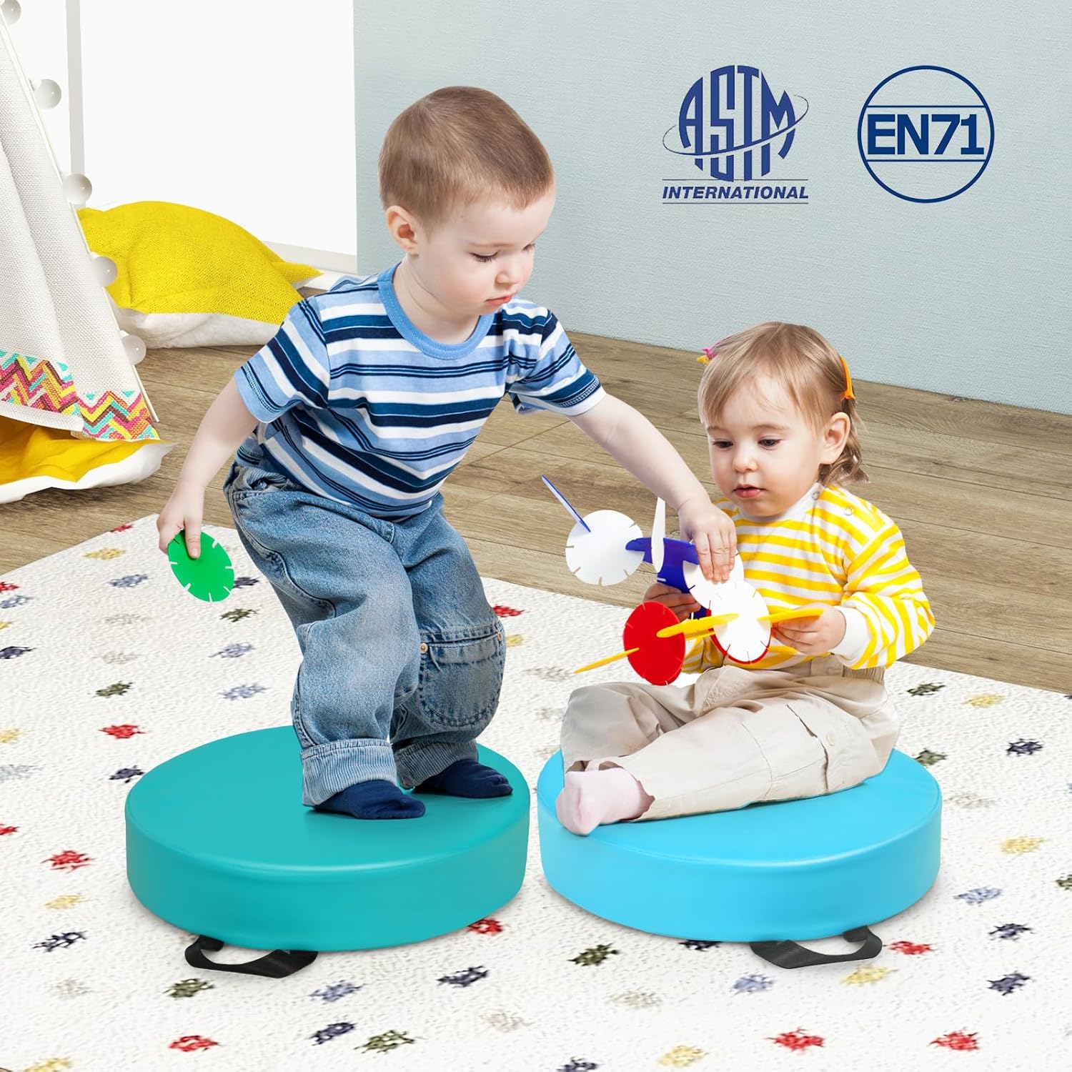 GLACER 6 Pcs Floor Cushions for Kids