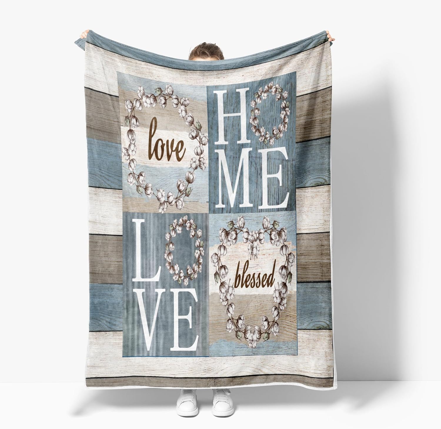Rustic Floral Sweet Love Throw Blanket 50x60 Inches