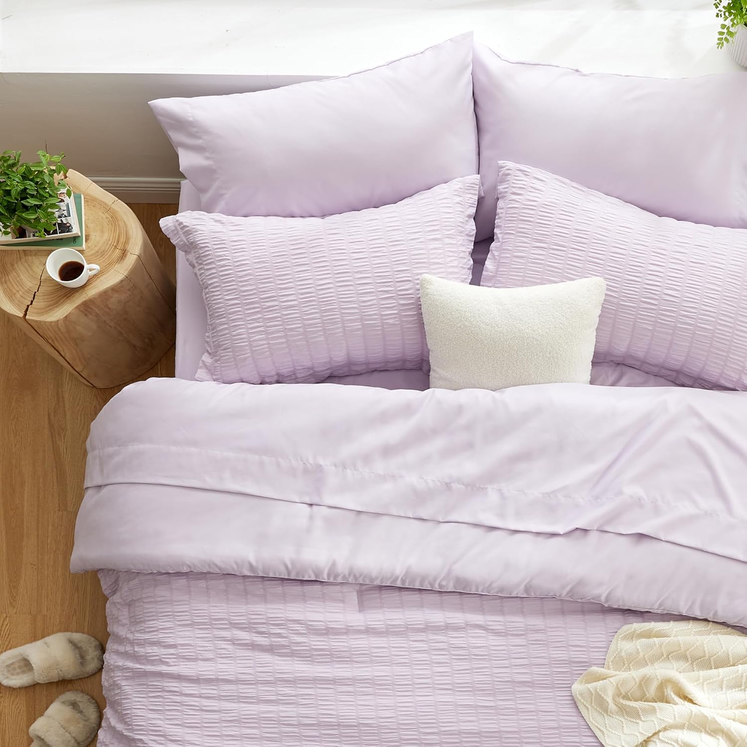 Loves Cabin Seersucker Lavender Comforter Set