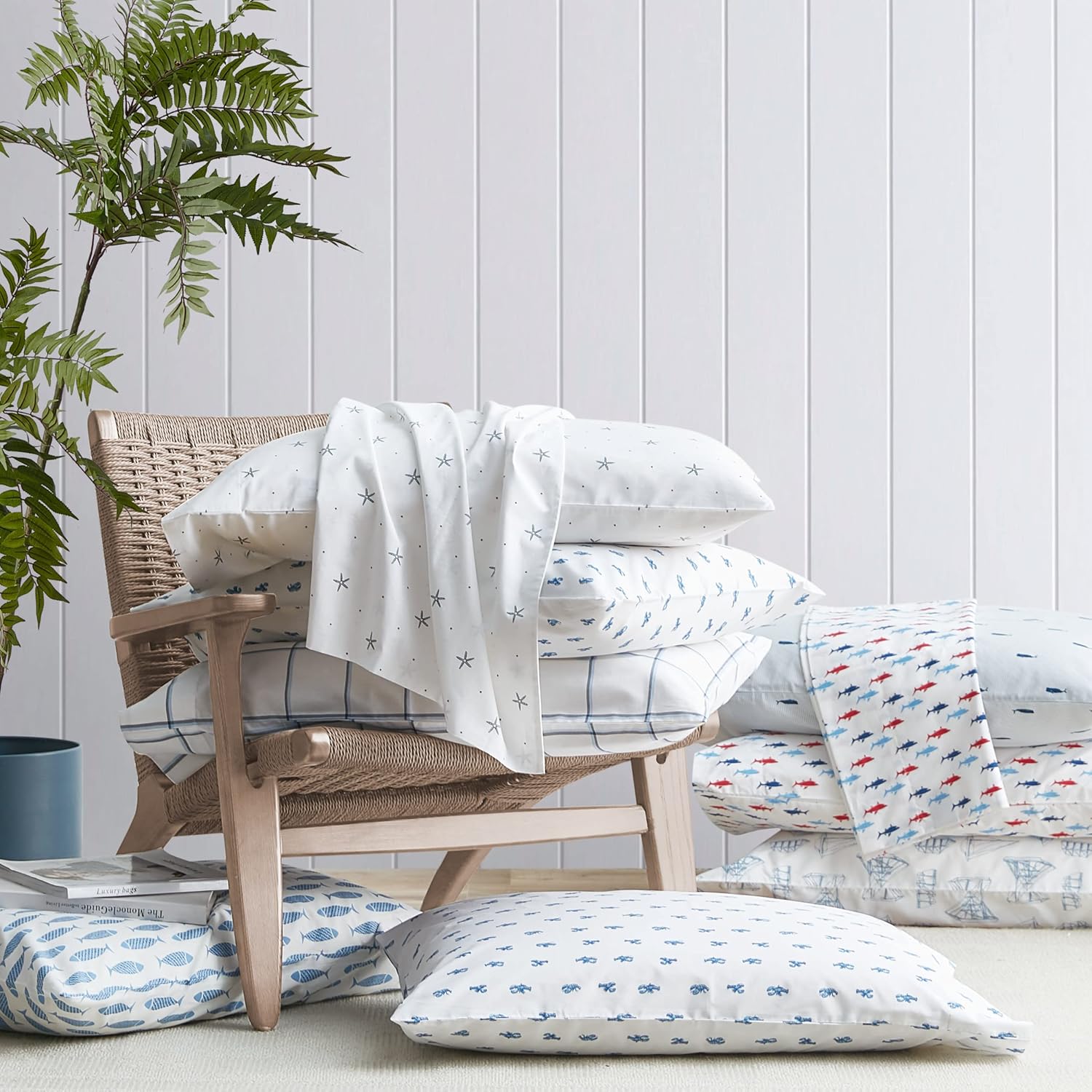 Nautica Twin XL Bed Sheets Set - Whitewood Sail Blue