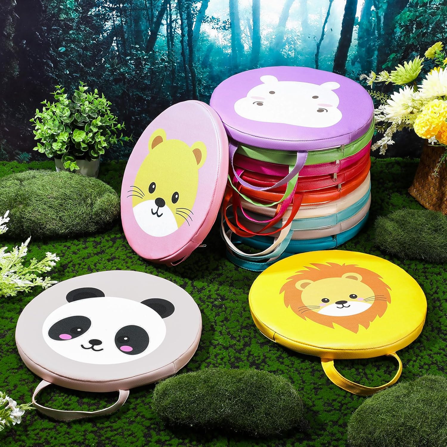 Suzile 12 Pcs Cartoon Floor Cushions with Handle 1