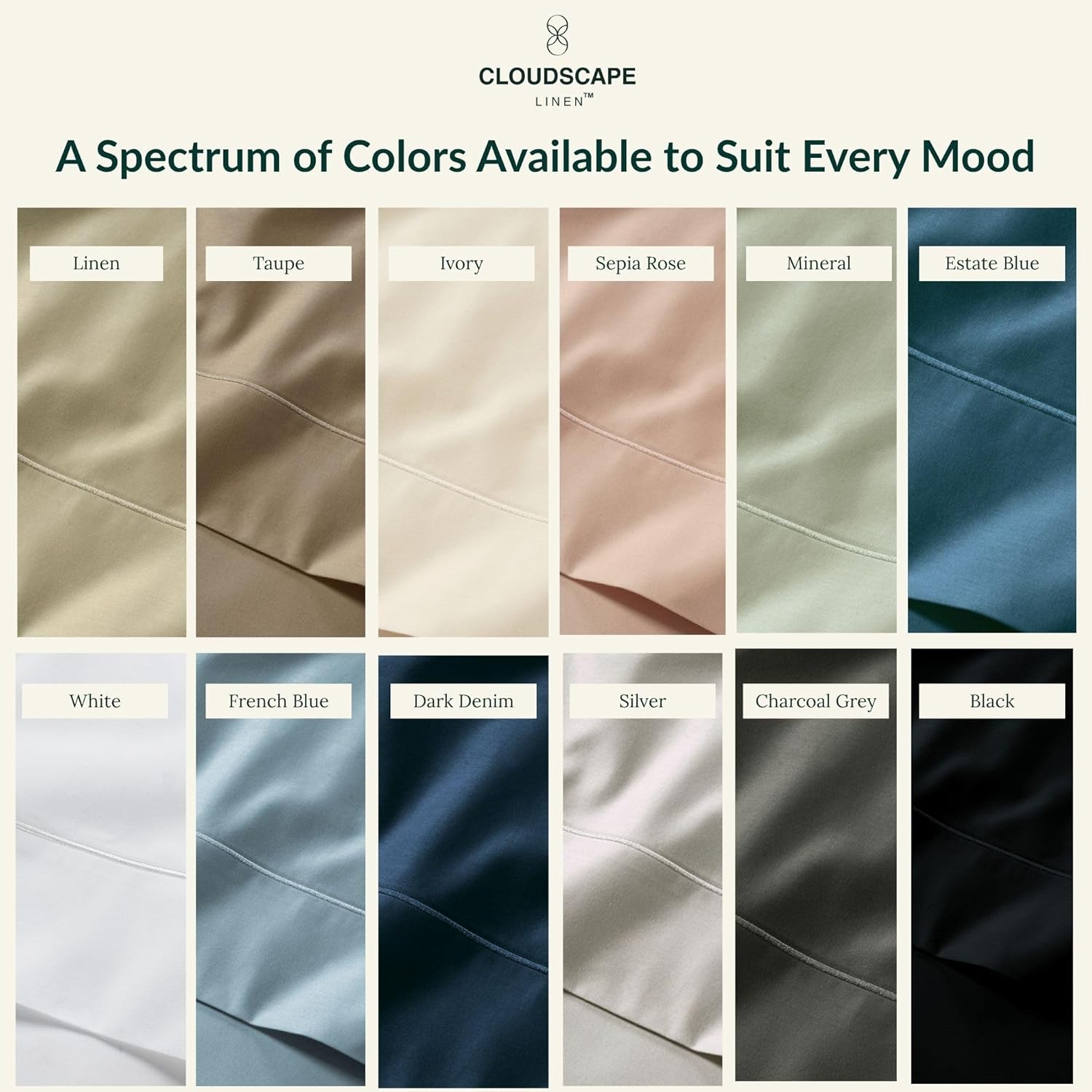 Cloud Scape Linen 100 Egyptian Cotton Queen Sheet Set 4PC