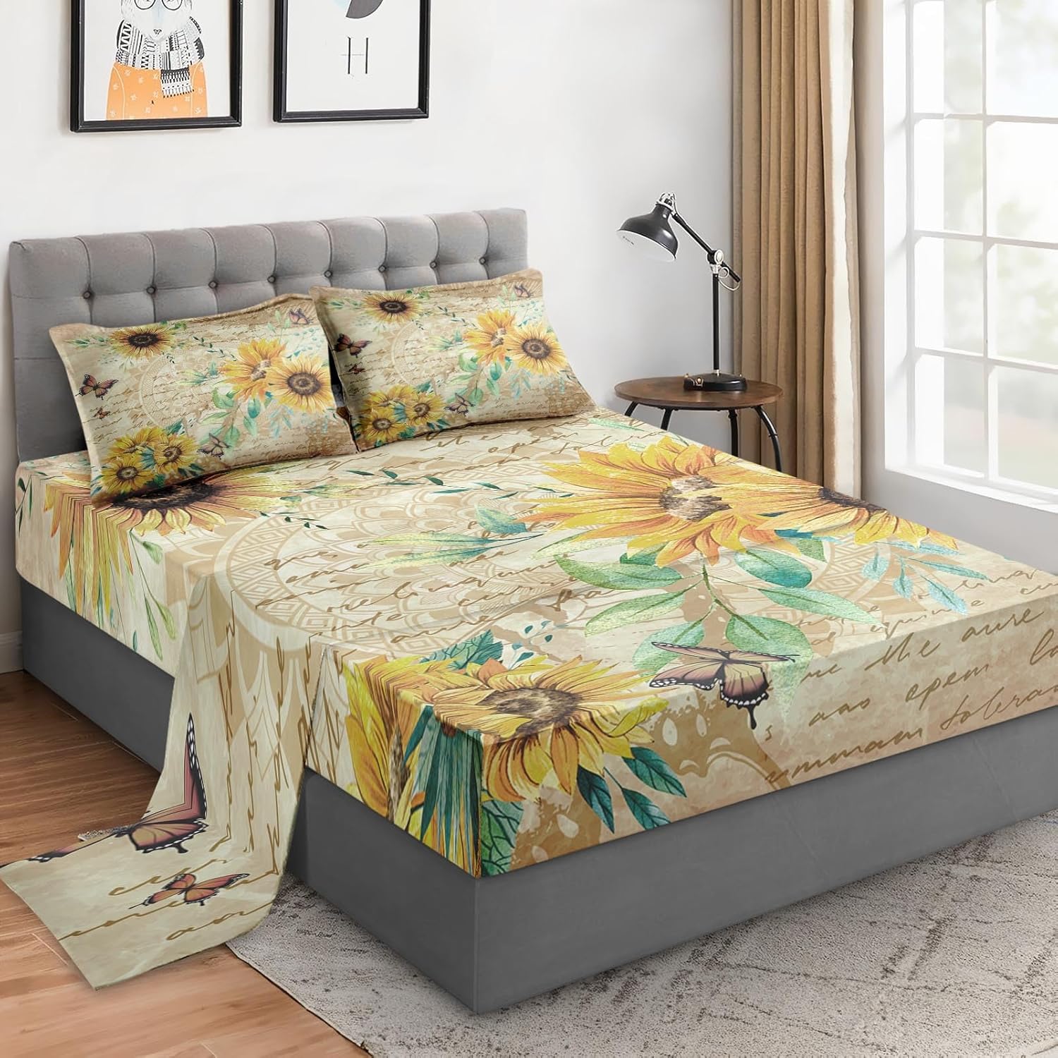 WeCozy 4-Piece King Size Bed Sheet Set with Pillowcases