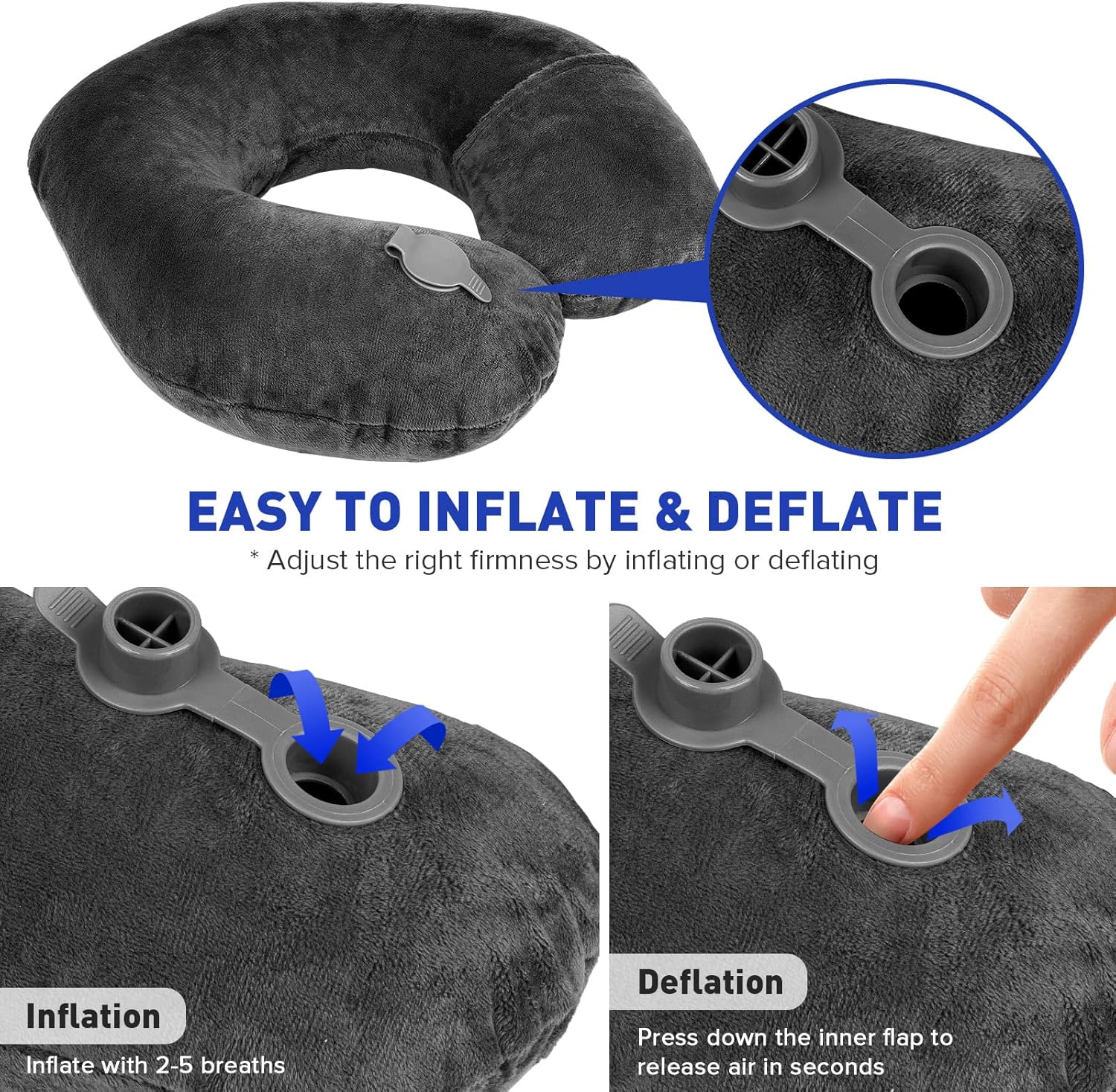 Rewondah Inflatable Travel Pillow for Flights and Trips