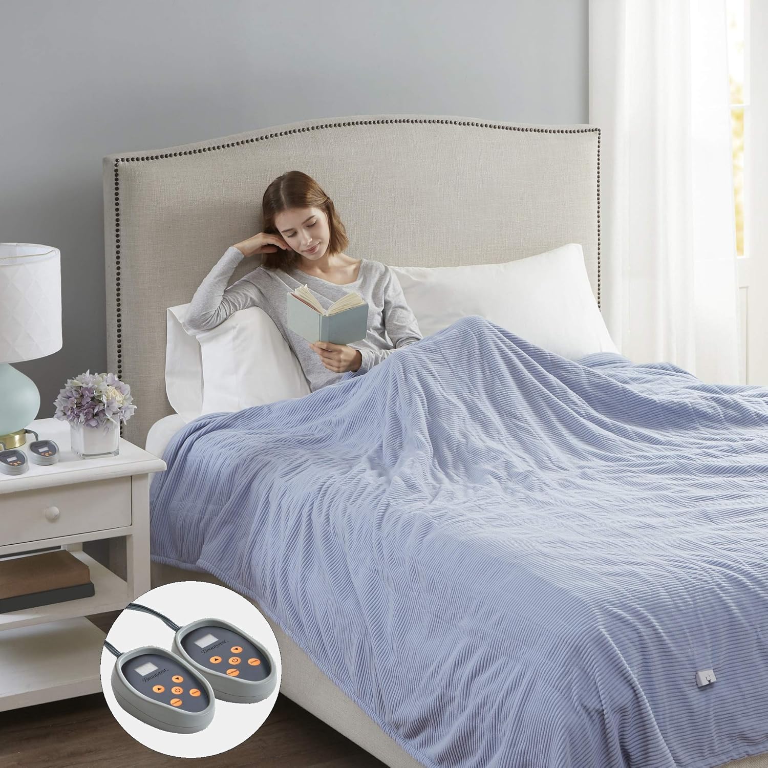 Beautyrest Electric Blanket Ultra Soft Micro Fleece Queen Size Blue