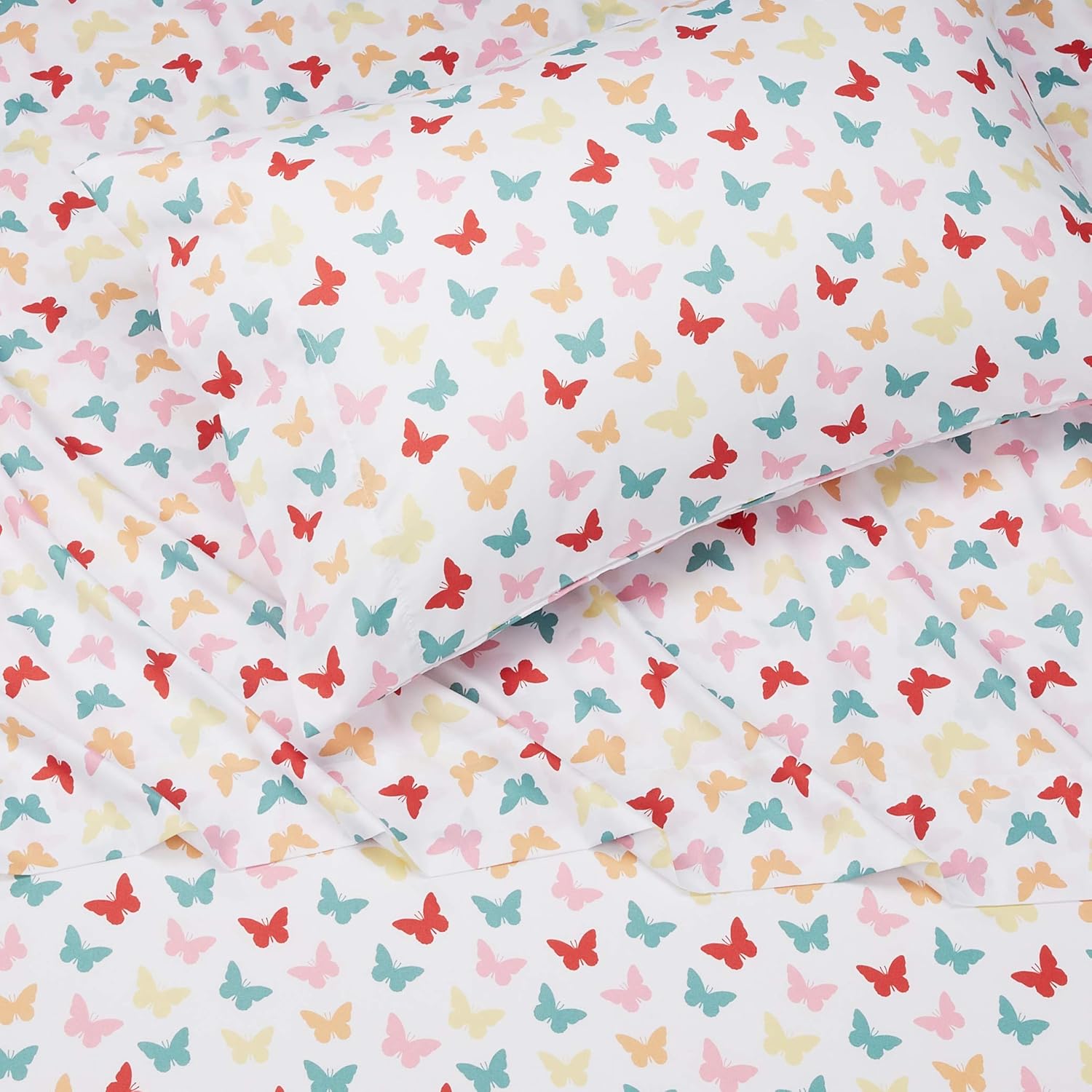 Amazon Basics 3-Piece Twin Microfiber Sheet Set with Butterflies Print