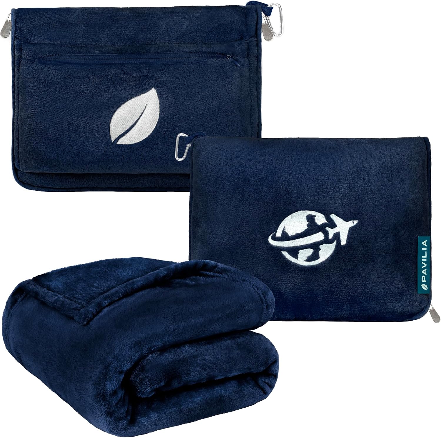 PAVILIA Travel Blanket with Arm Holes and Pillow