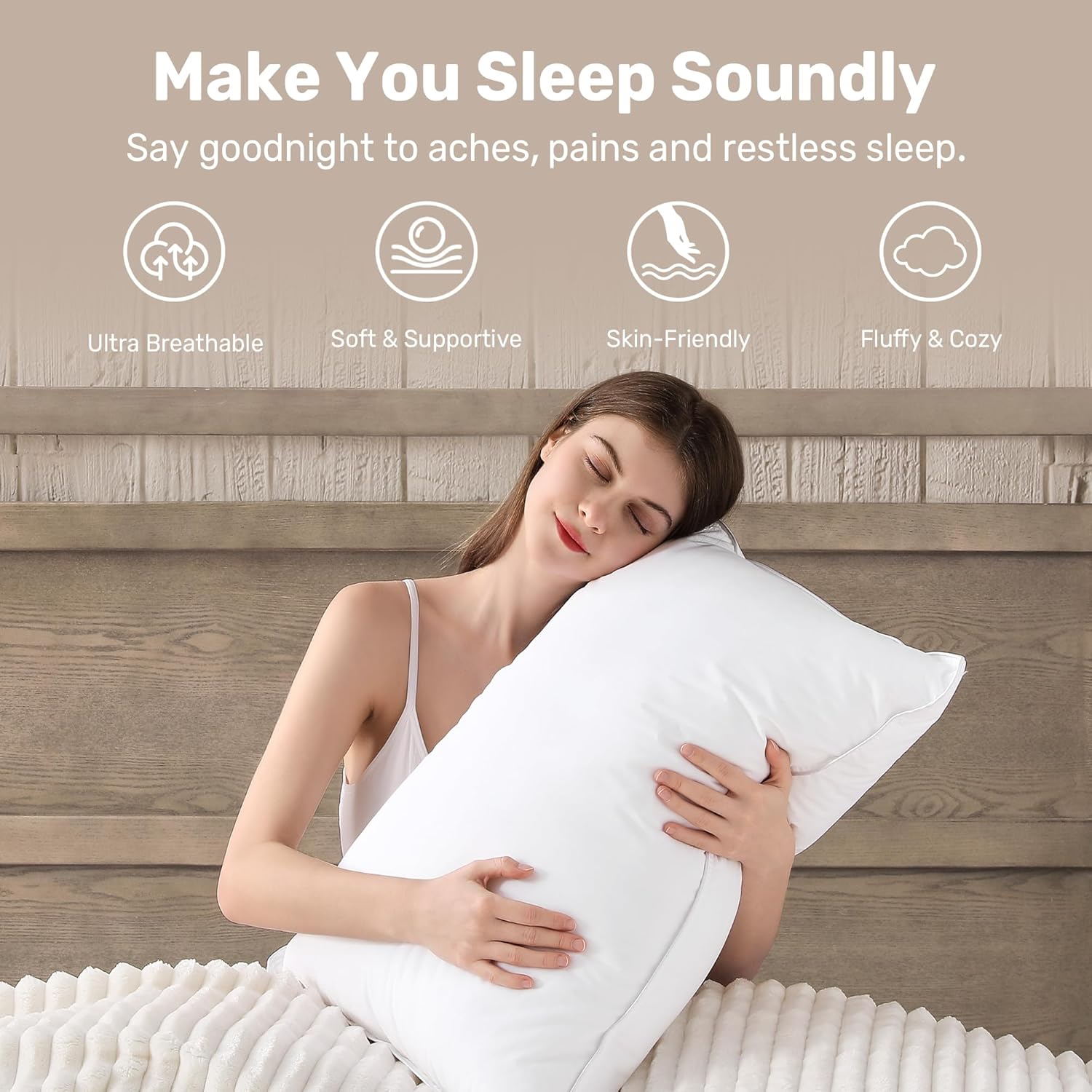 UNIKOME Luxury Hotel Bed Pillows Set of 2