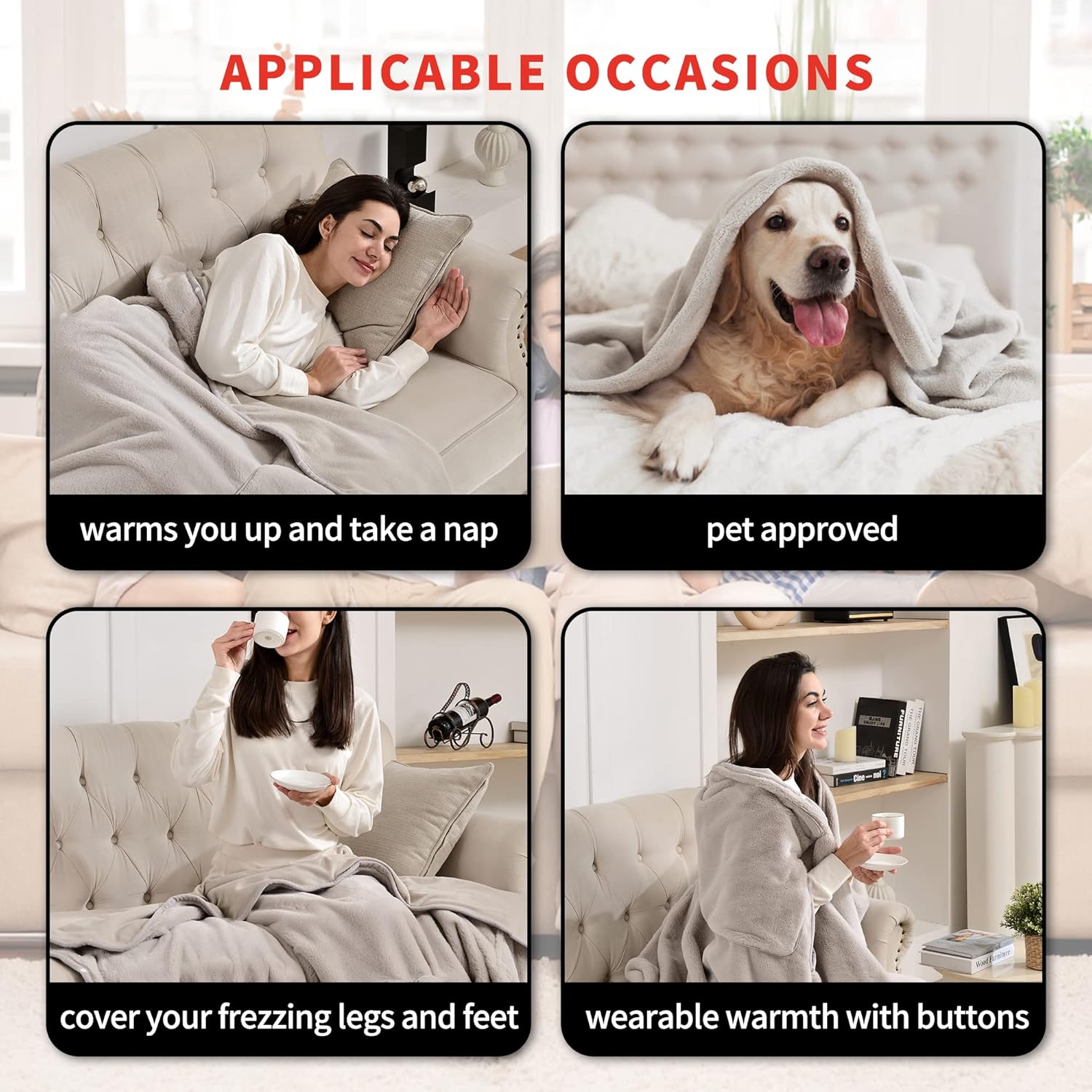 Maxwelf Apollo Heated Blanket - Portable Machine Washable UL Certified