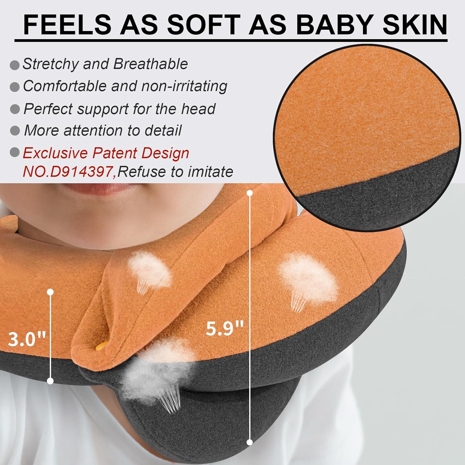 BUYUE Kids Travel Pillow with 360 Head Support 1