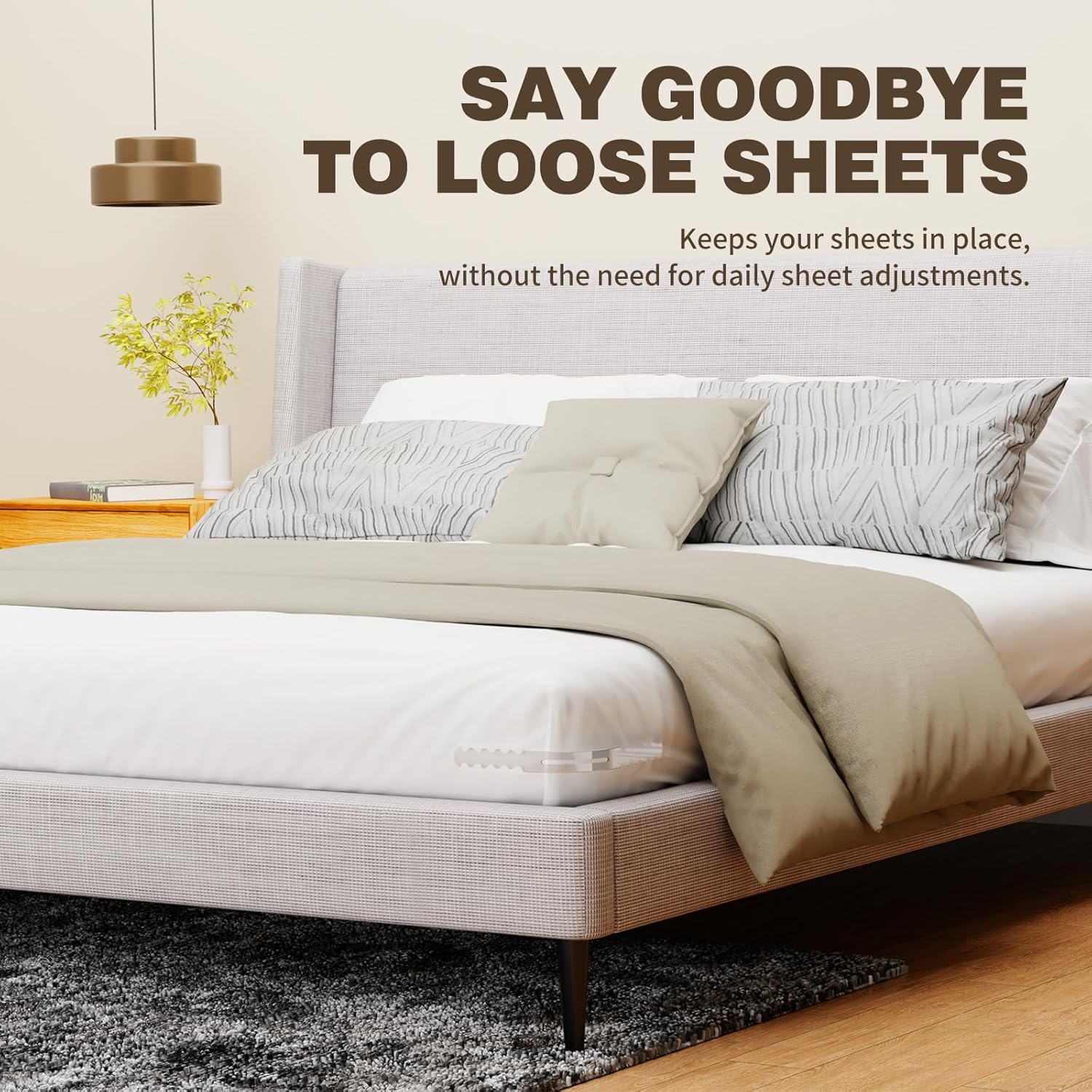 DALBOO Lock Sheet Holders - 4Pcs Heavy Duty Bed Sheet Straps 1