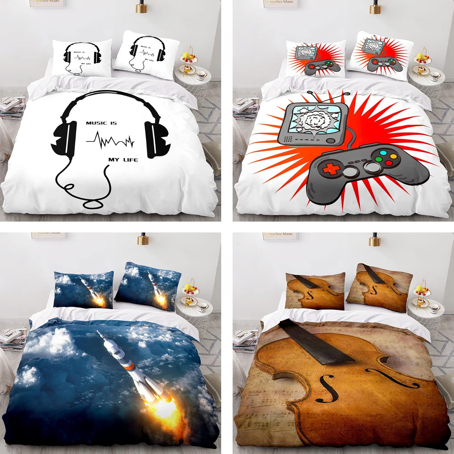 Custom Photo Duvet Cover Set with Zipper Closure 1
