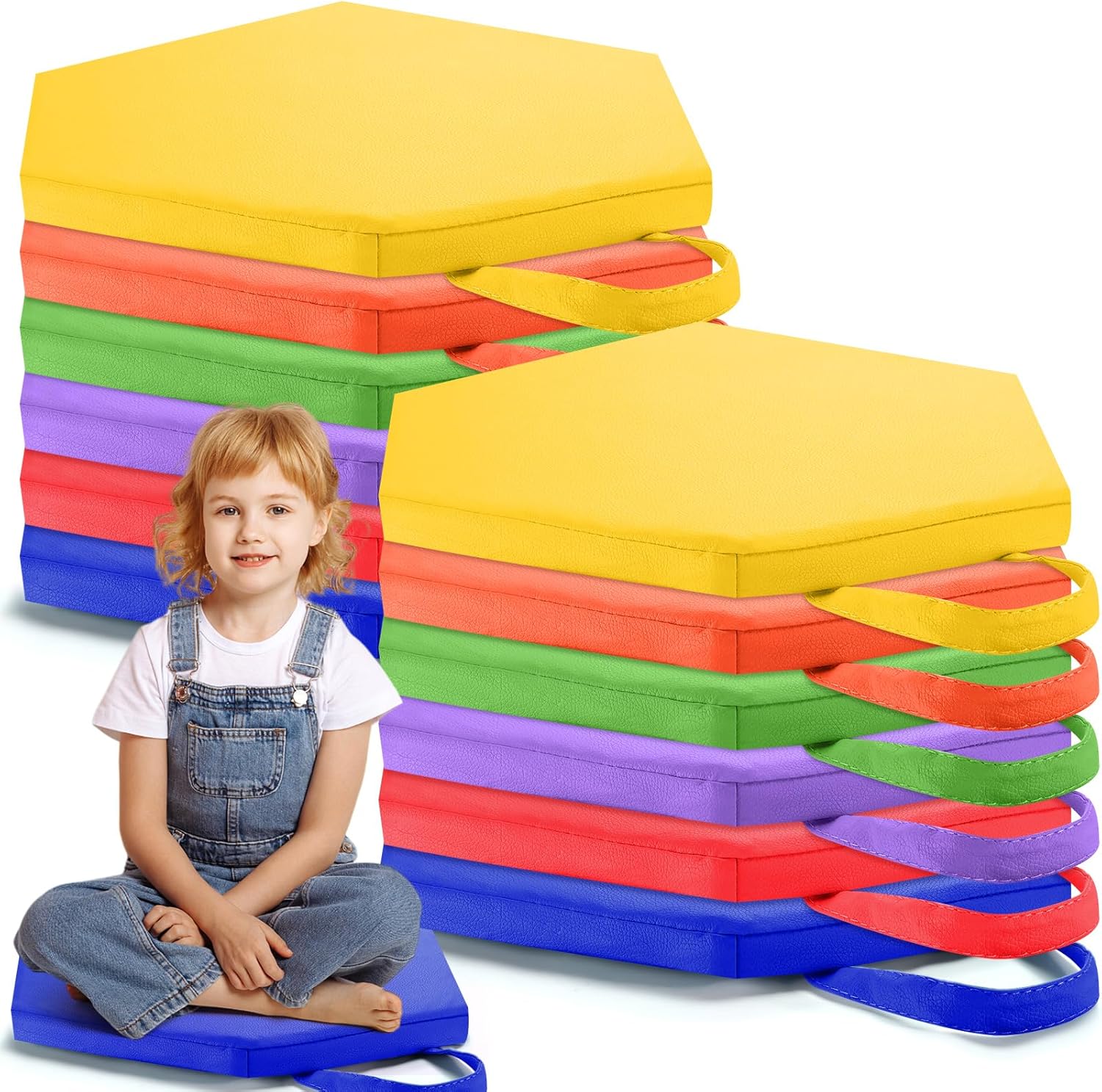 Suzile 12 Pcs Floor Cushions for Classroom Flexible Seating with Handles