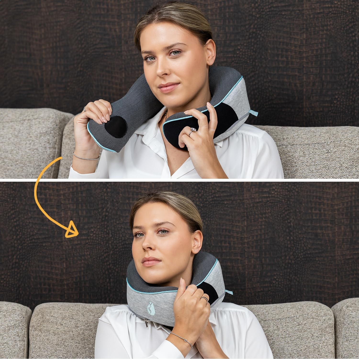 TRAVARA Memory Foam Neck Pillow for Airplanes