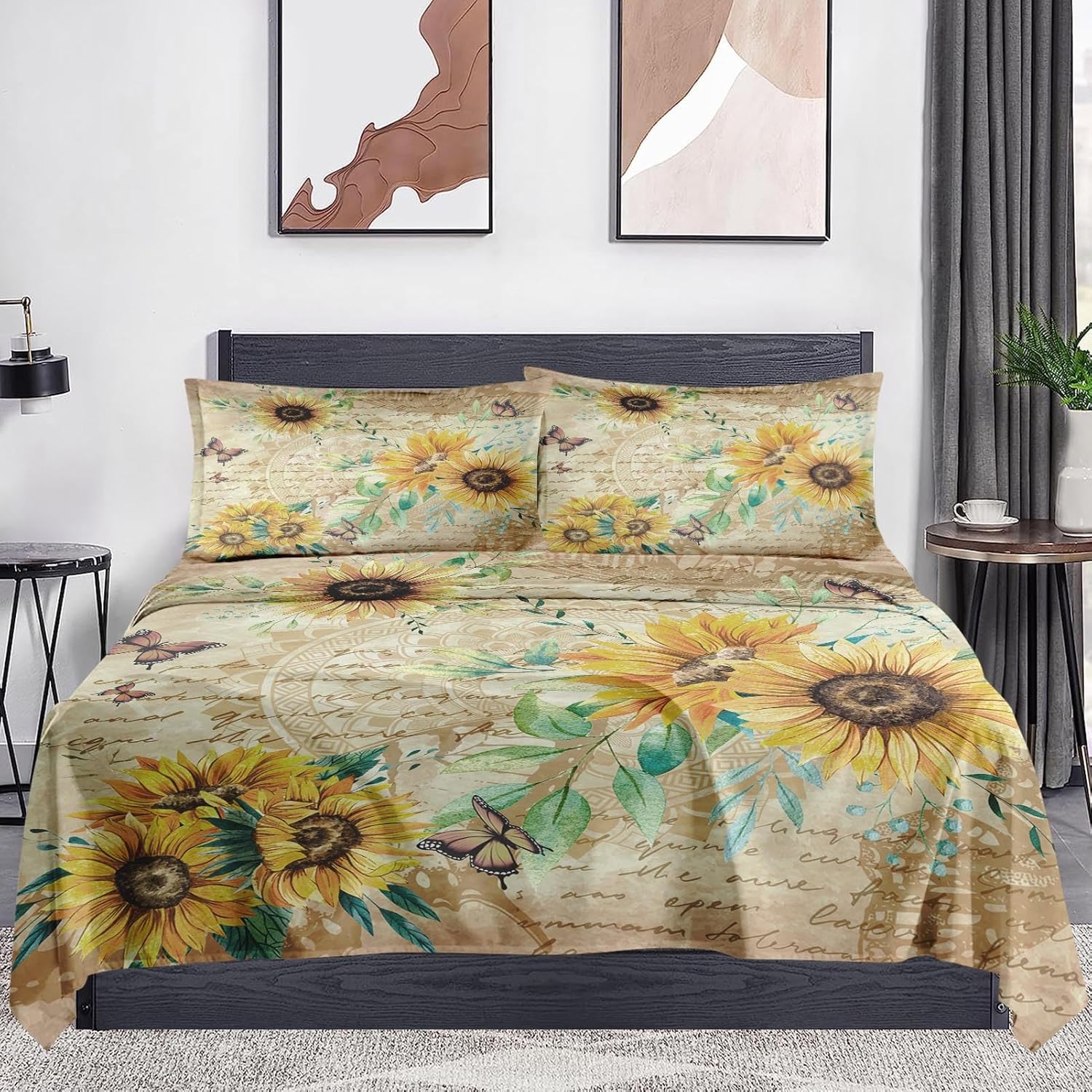 WeCozy 4-Piece King Size Bed Sheet Set with Pillowcases