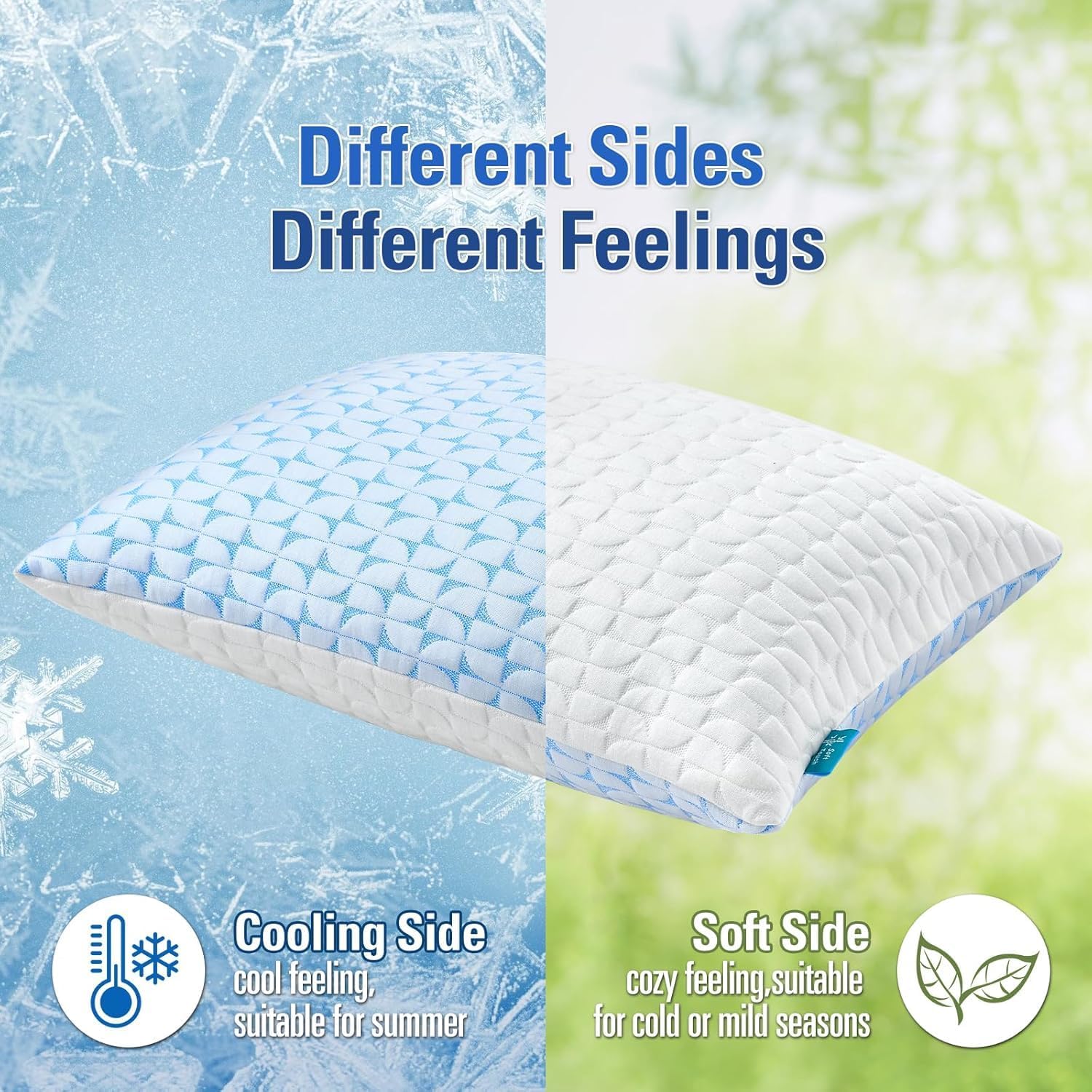 QUTOOL Cooling Memory Foam Pillow Set of 2 1