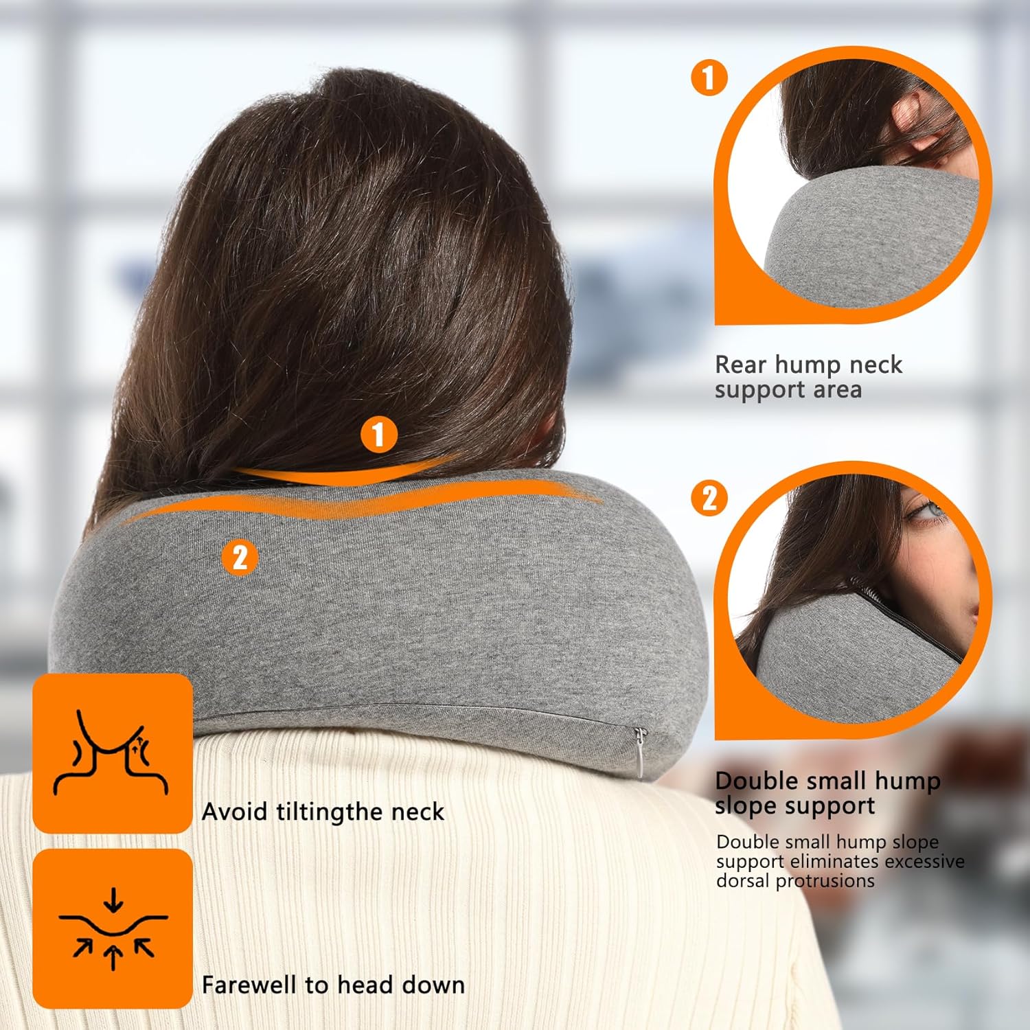 Almalls Memory Foam Travel Neck Pillow 360 Degree Support
