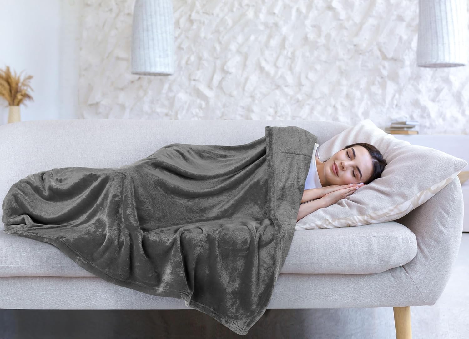 Utopia Bedding Fleece Blanket Twin Grey 300GSM 1