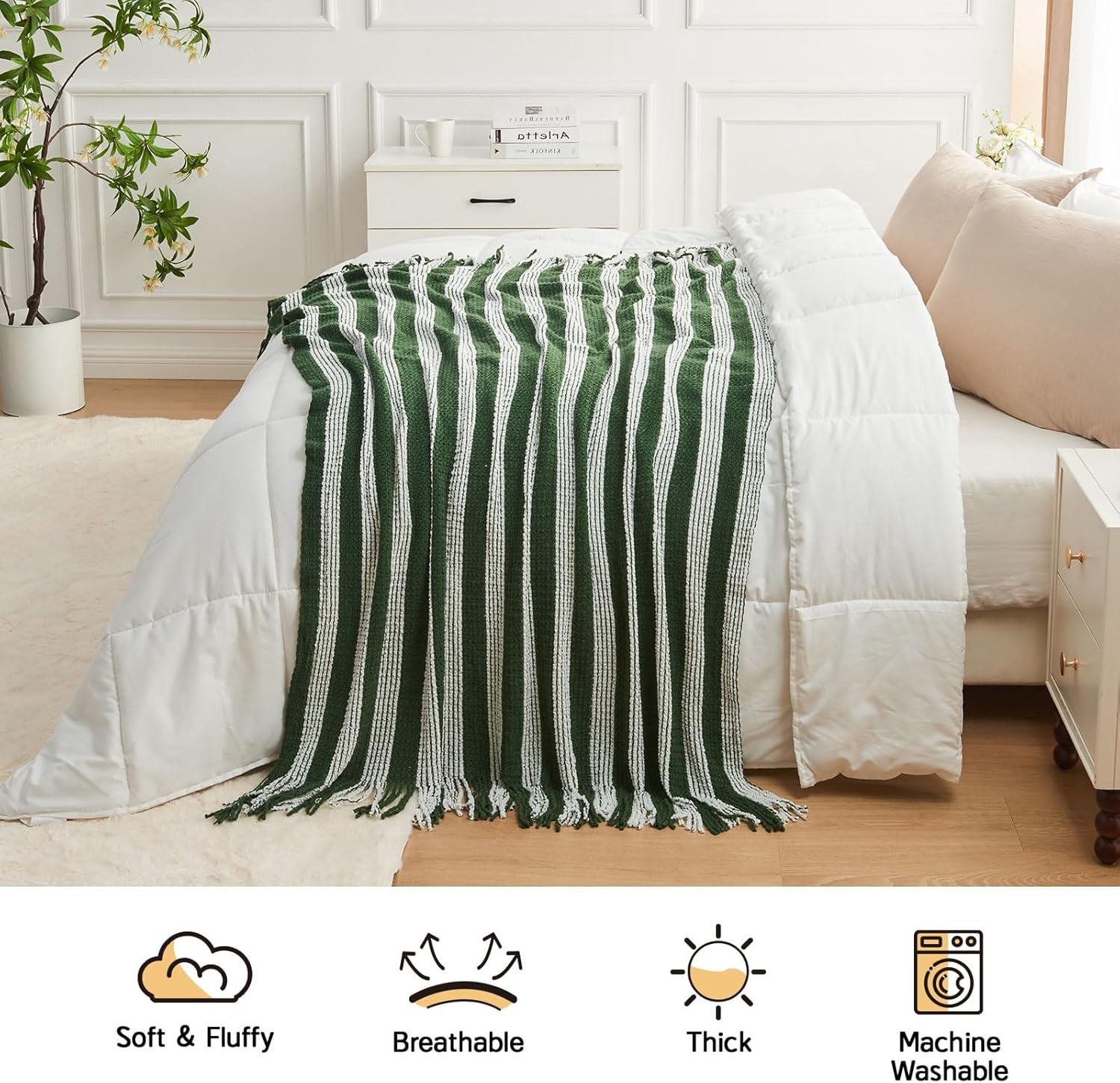 Lifein Cozy Brown Throw Blanket - Soft Boho Design