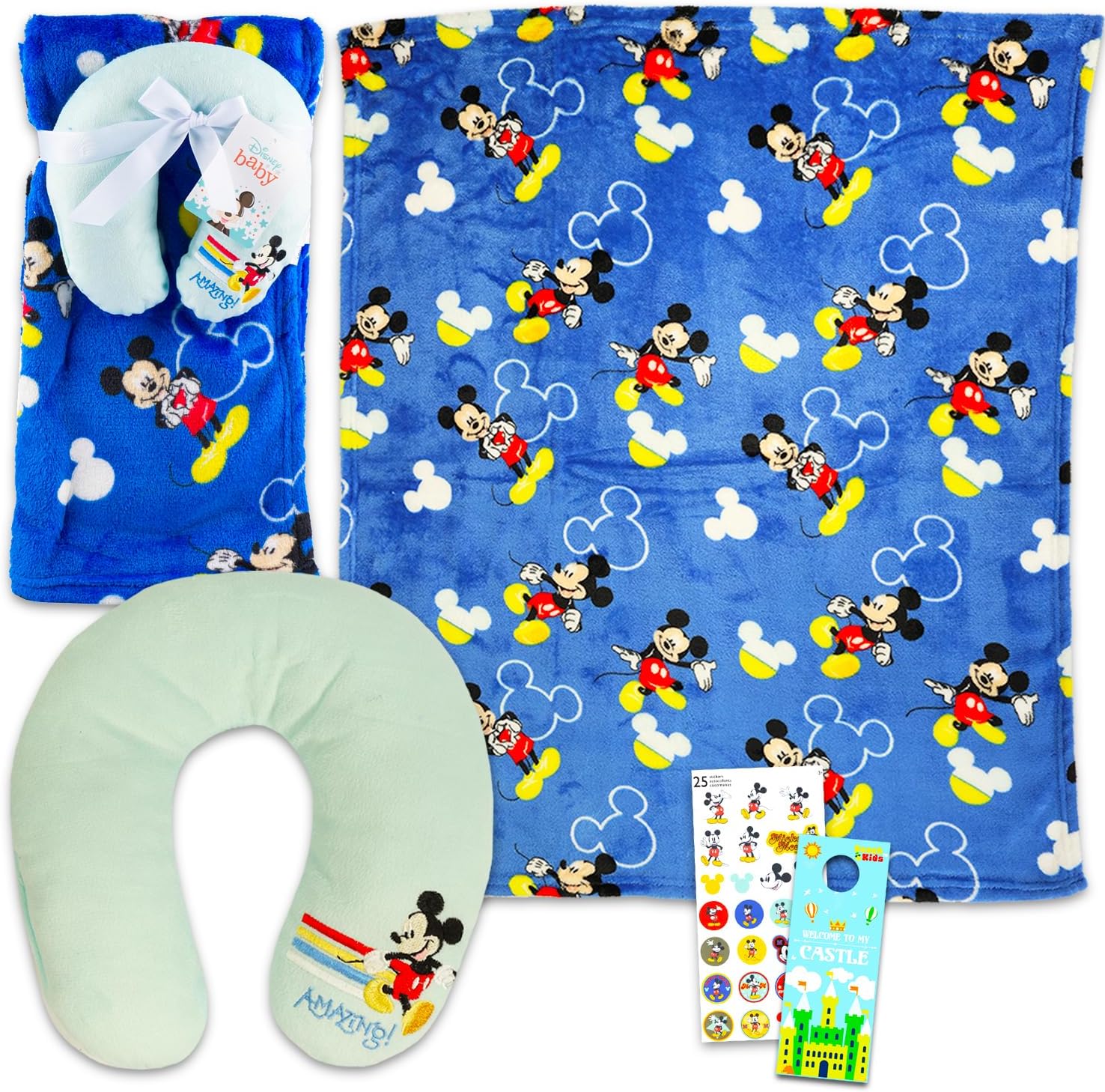Disney Mickey Mouse Travel Blanket Pillow Set 1