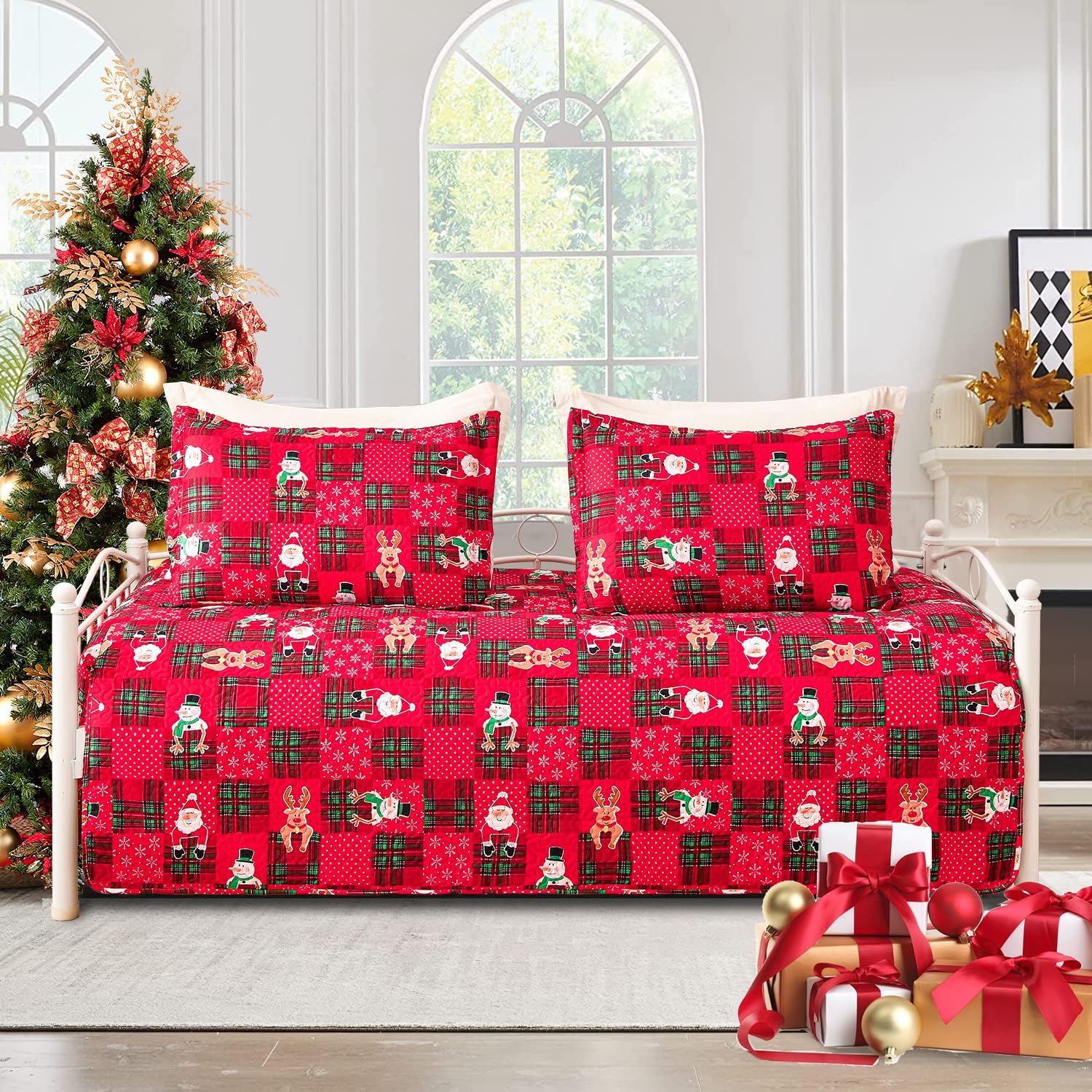 Jarson 3-Piece Christmas Daybed Cover Set Red