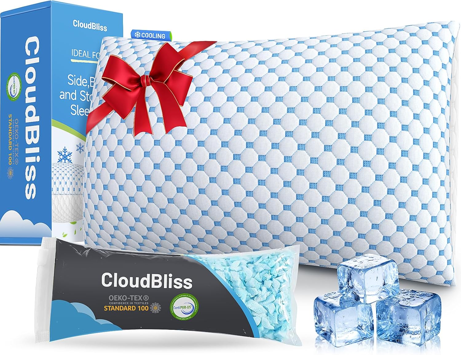 CloudBliss Cooling Bed Pillow Queen Size