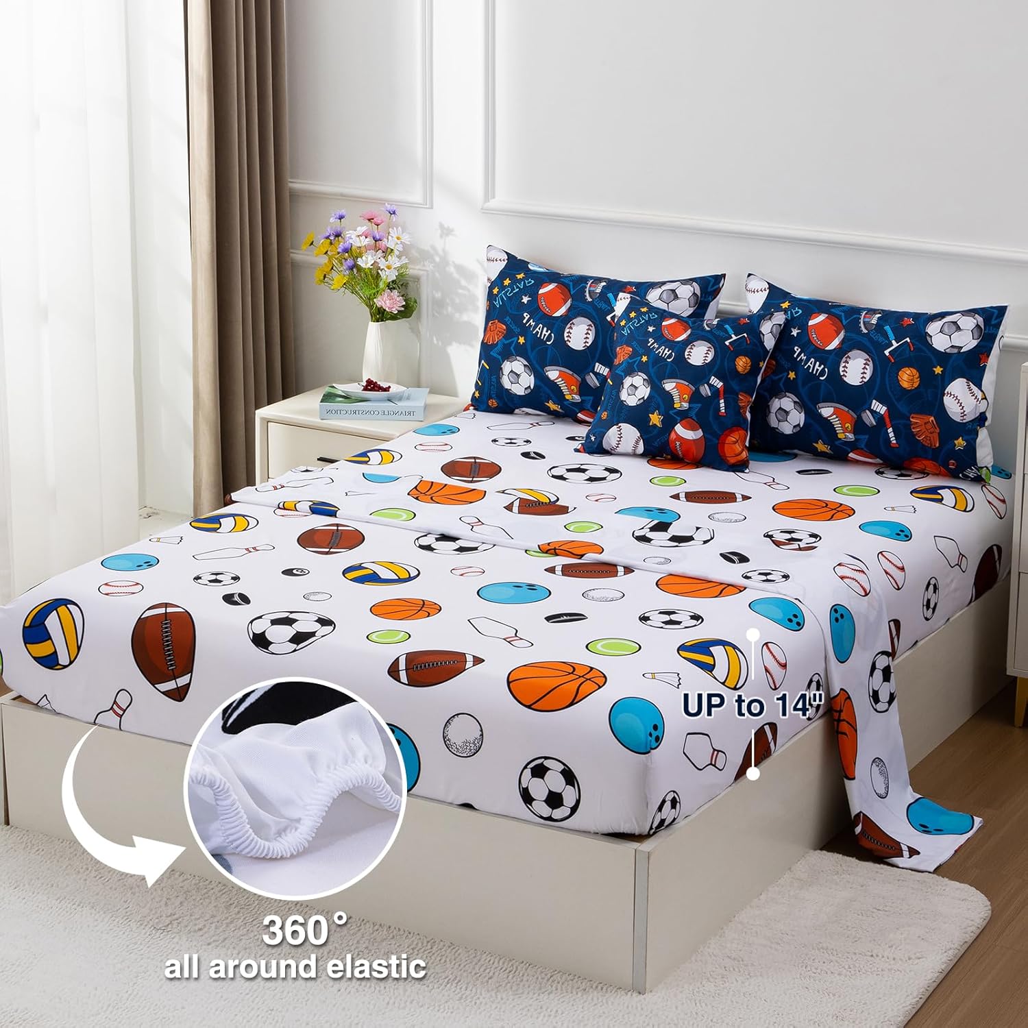 A Nice Night 6Pcs Twin Bed in a Bag Comforter Set