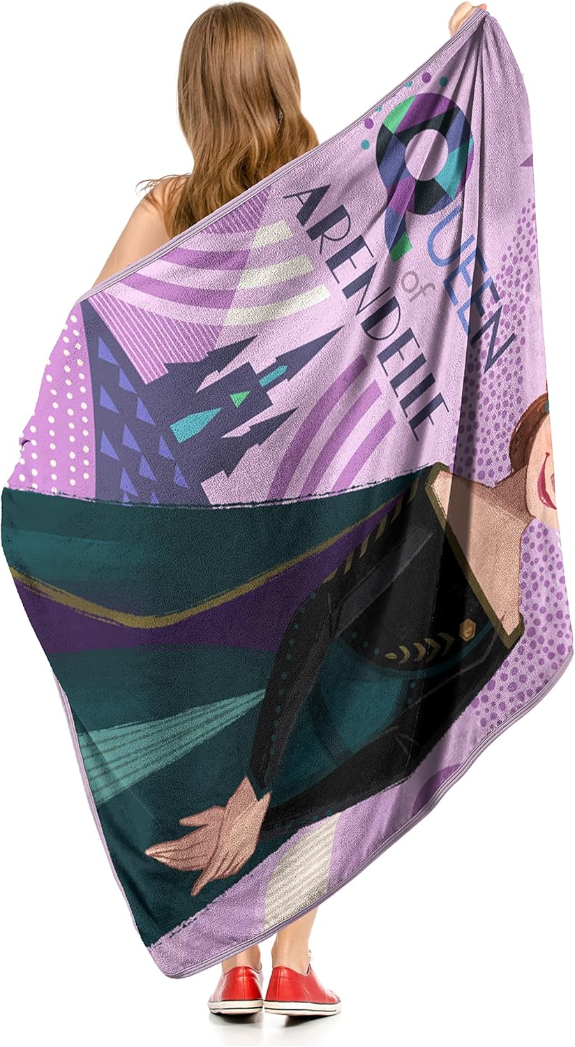 Northwest Frozen Micro Raschel Throw Blanket - Queen of Arendelle 46 x 60