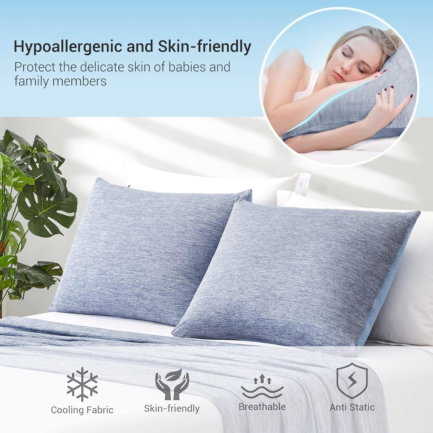 Marchpower Cooling Pillow Cases for Hot Sleepers 2 Pack