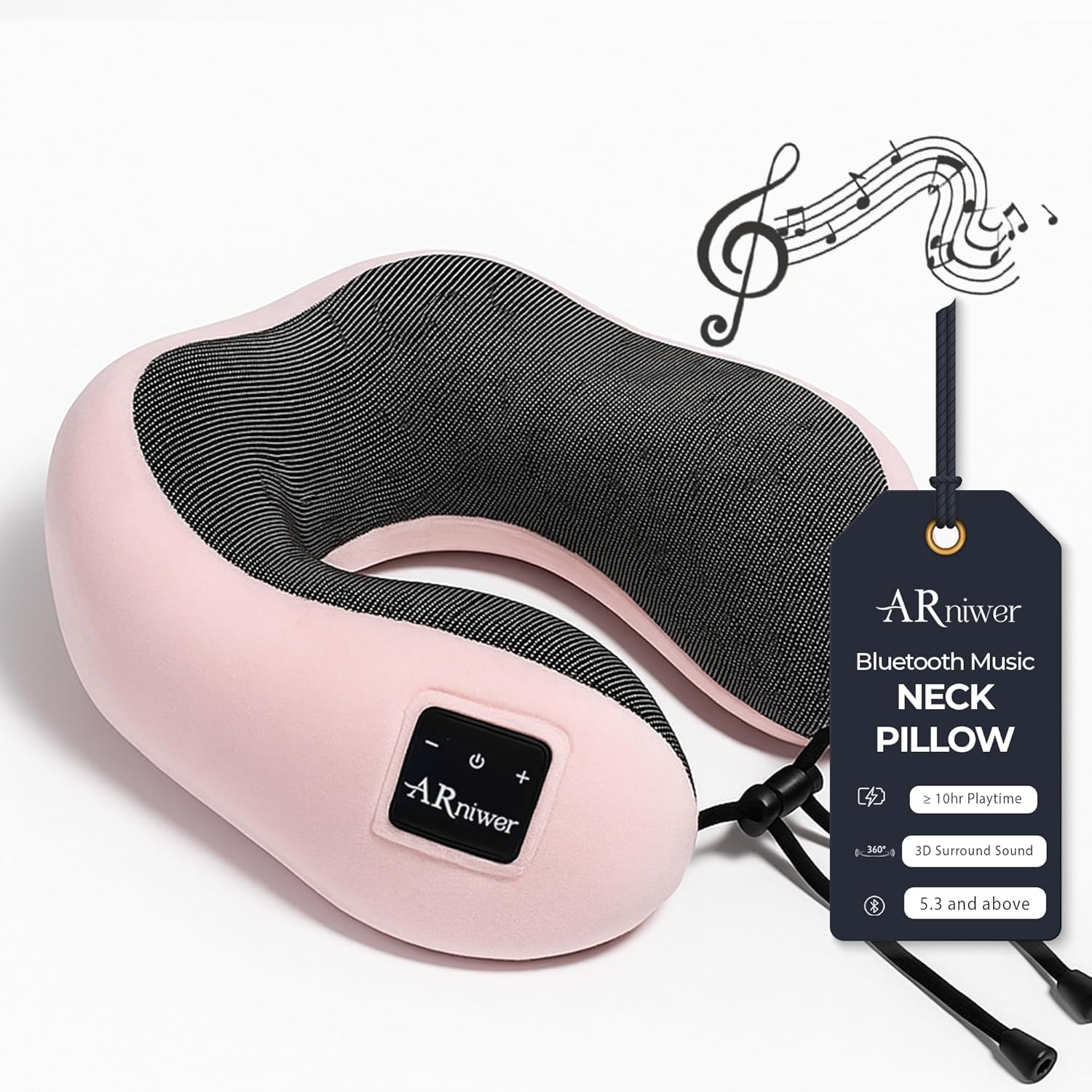 ARniwer Bluetooth Music Neck Pillow with Speakers for Travel and Rest