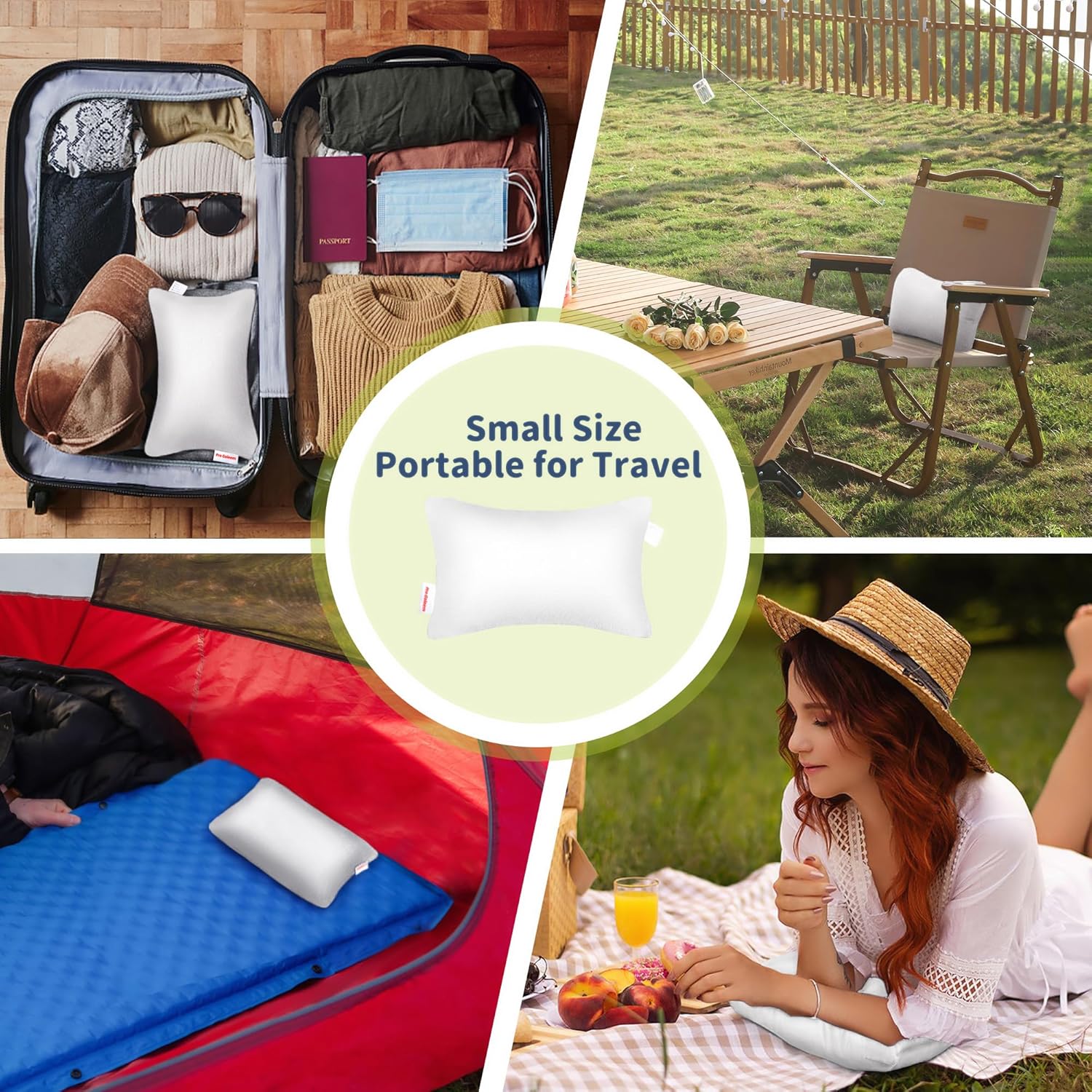 Pro Goleem Mini Travel Pillow 11x6x25 for Kids Baby Camping