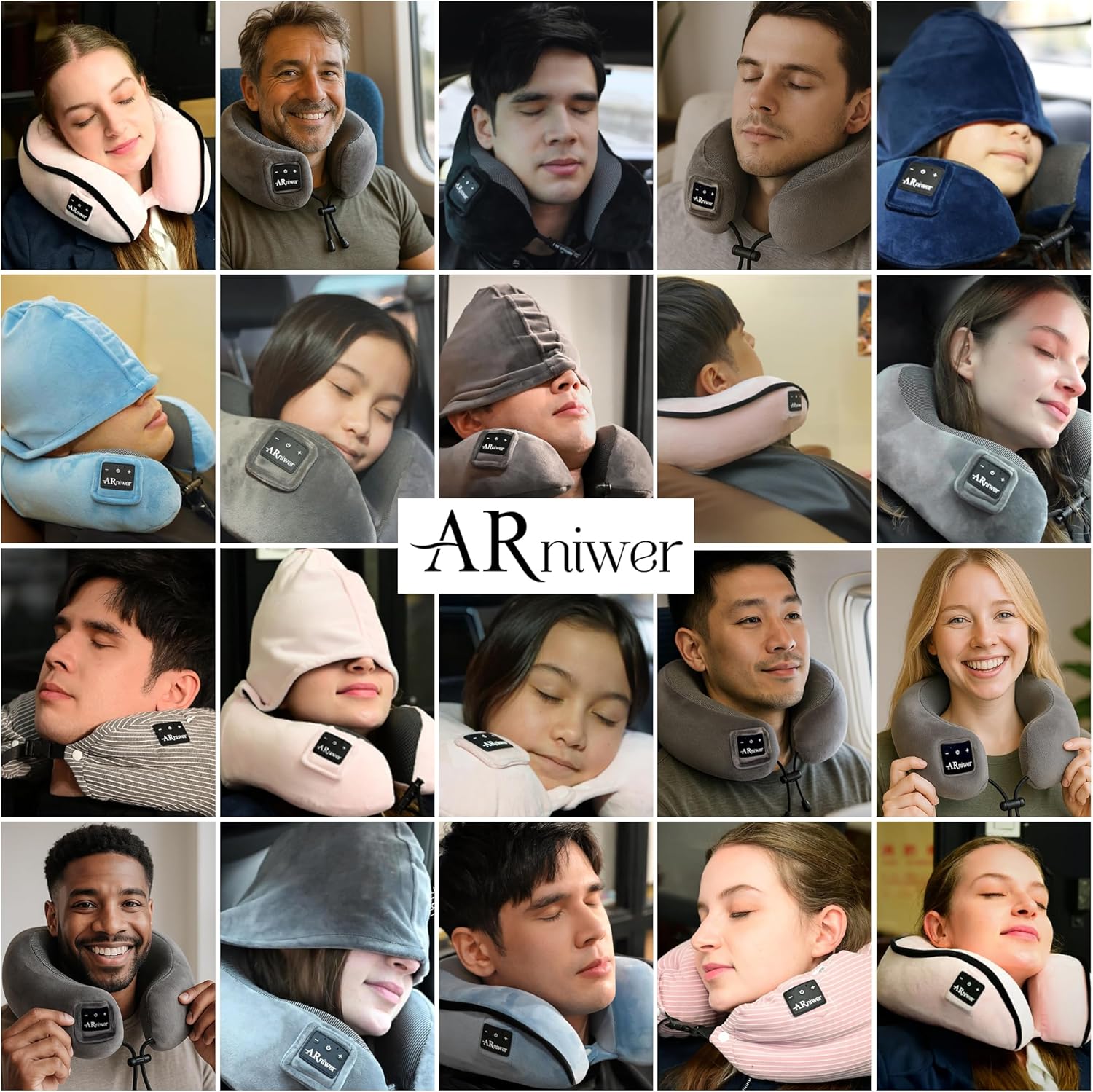 ARniwer Bluetooth Music Neck Pillow with Speakers for Travel and Rest