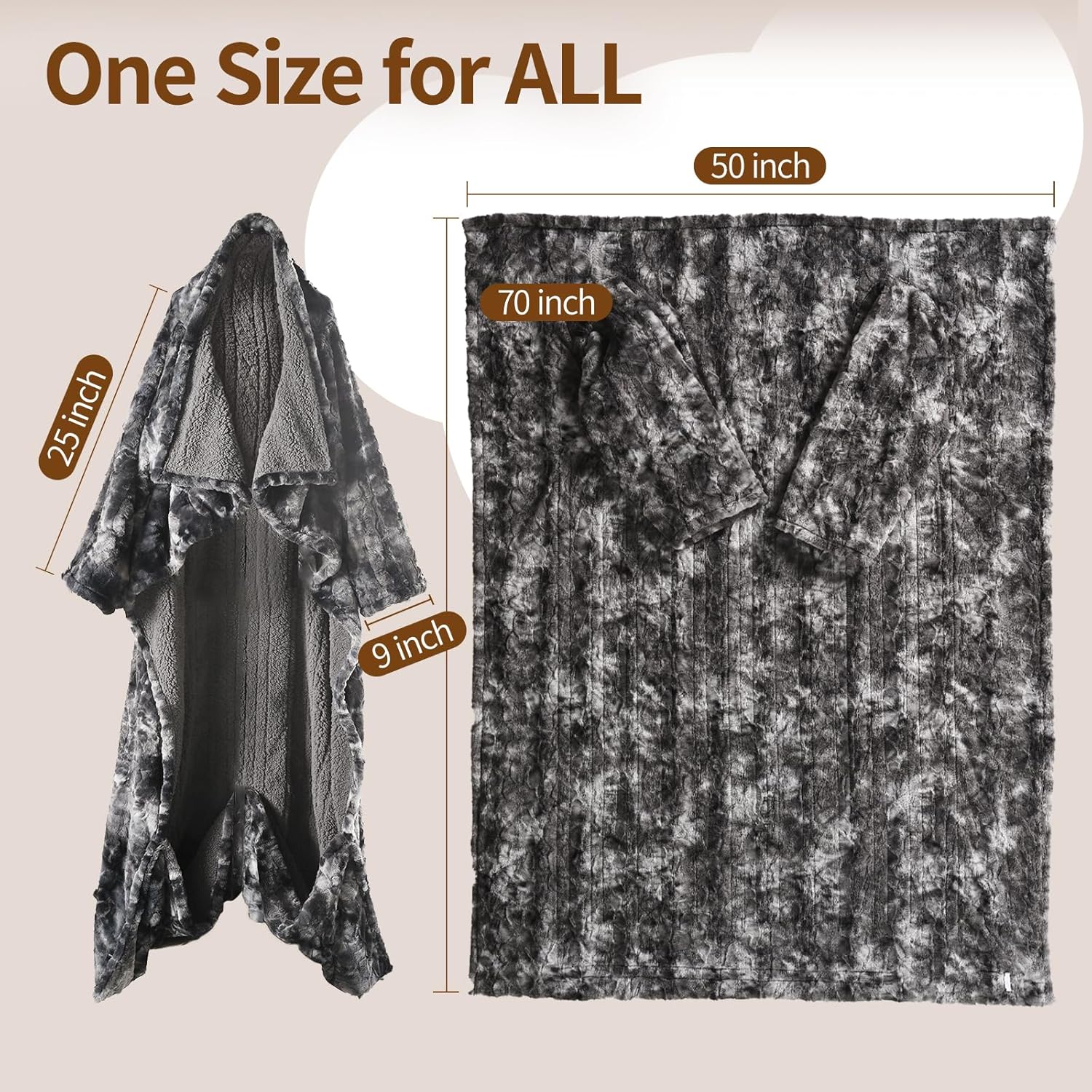 Bearhug Heated Blanket with Foot Pockets and Sleeves