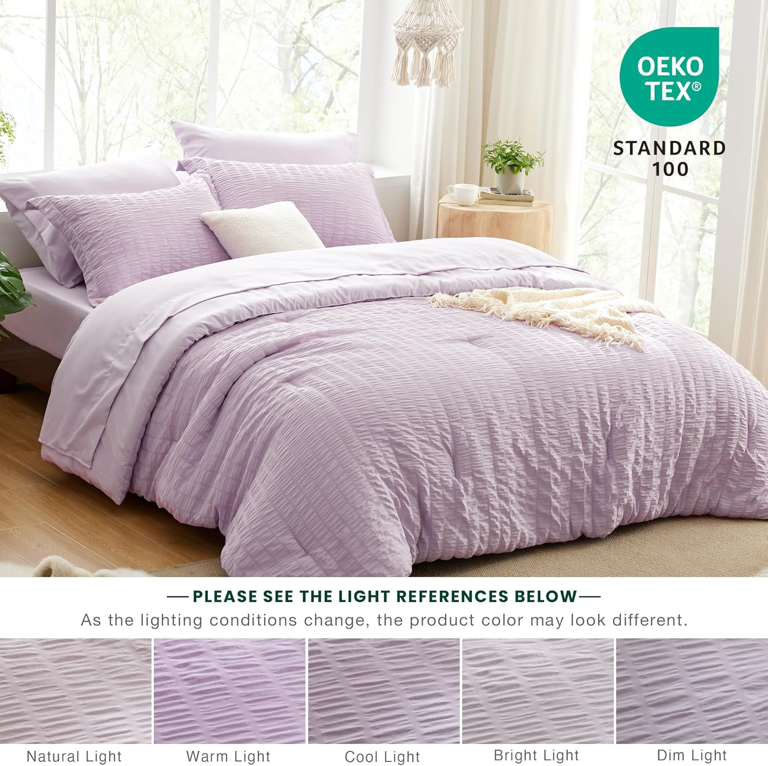 Loves Cabin Seersucker Lavender Comforter Set