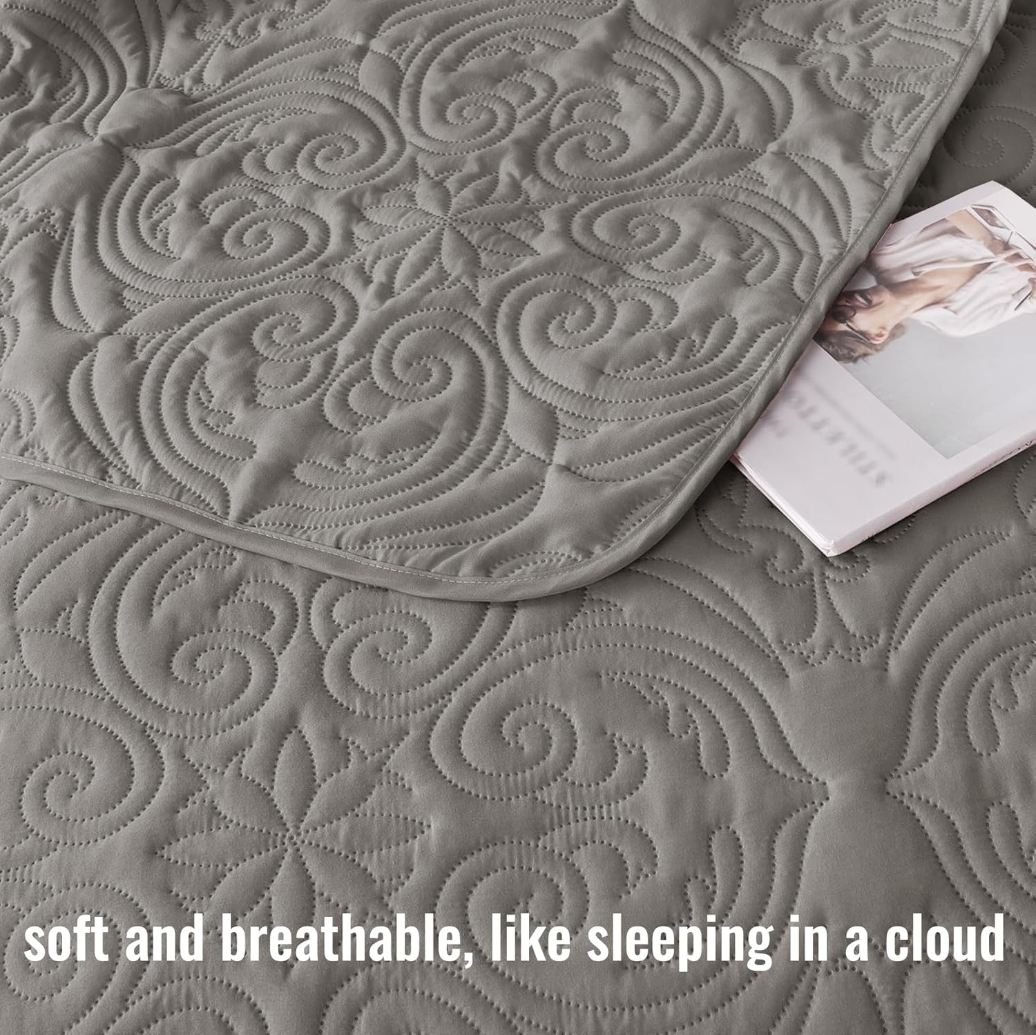 Exclusivo Mezcla Quilt Set Full Queen Size Grey