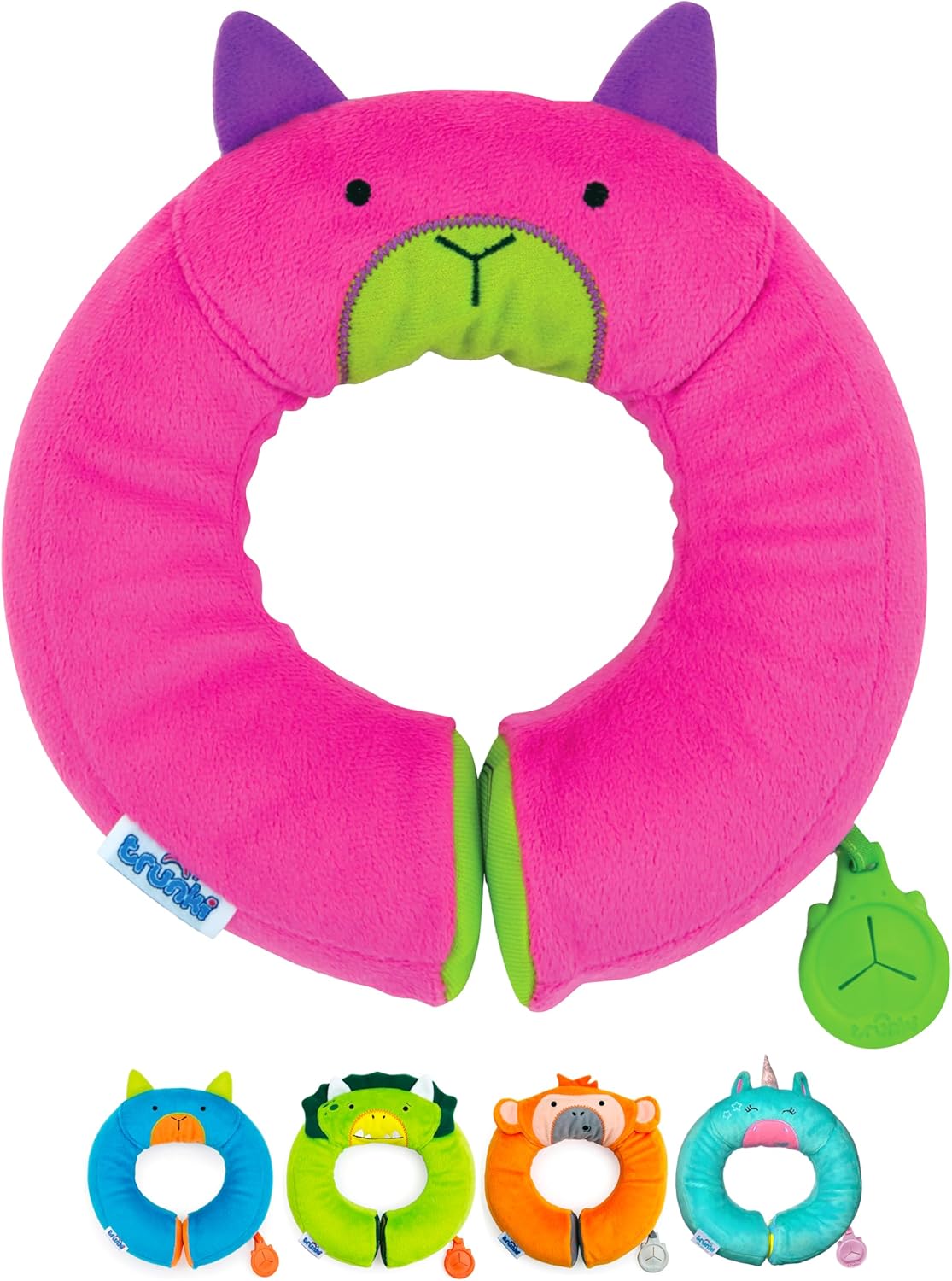 Trunki Kids Travel Neck Pillow Chin Rest Yondi SMALL Betsy Pink