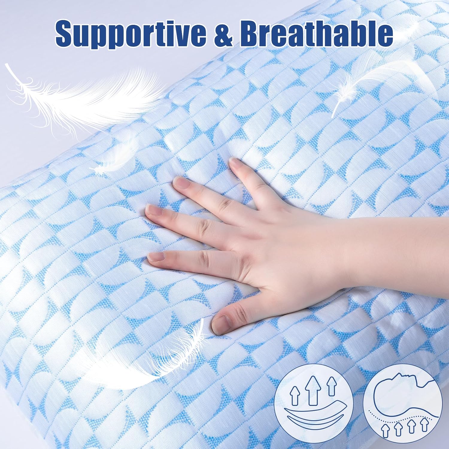 QUTOOL Cooling Memory Foam Pillow Set of 2 1
