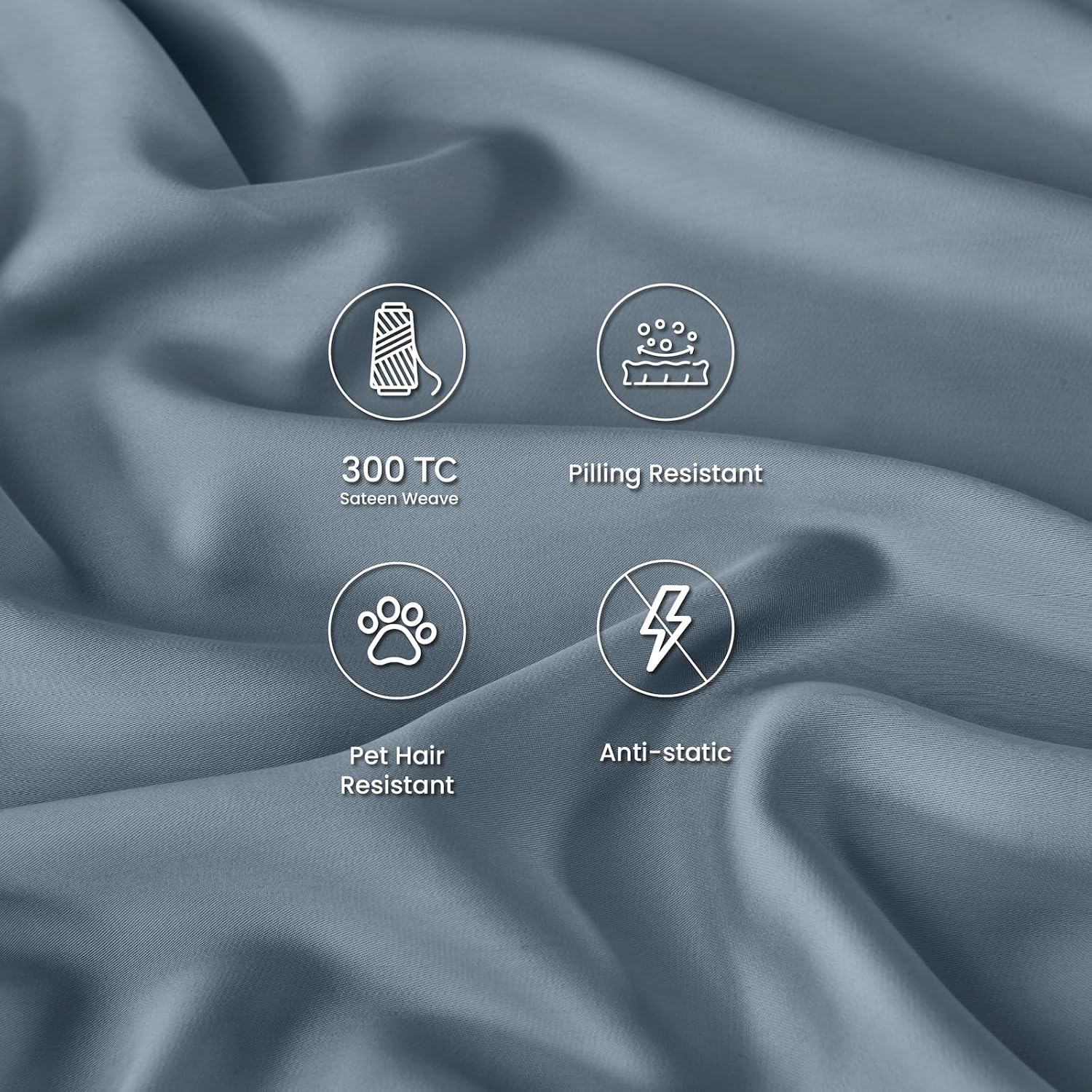 GOKOTTA Bamboo Rayon Fitted Sheet - King Size 16 Inch Pocket Blue