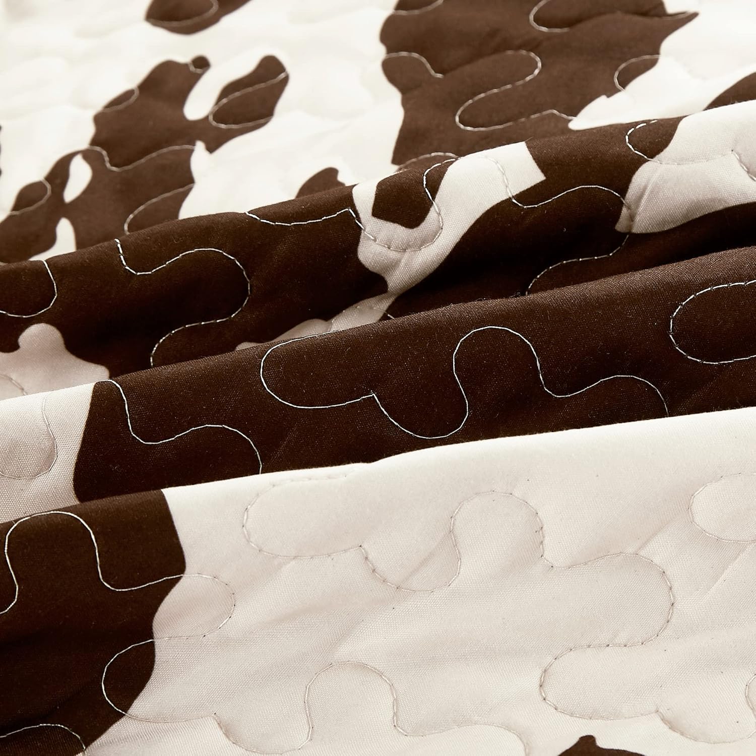 Linen Mart Southwestern Rustic Cowhide Quilt Set - Queen 3 Piece