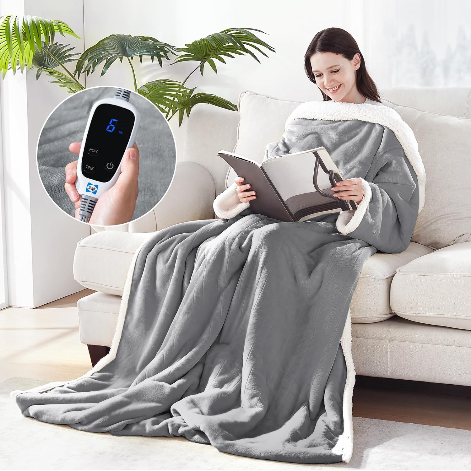 Sealy Wearable Electric Blanket with Foot Pocket and Sleeves 1