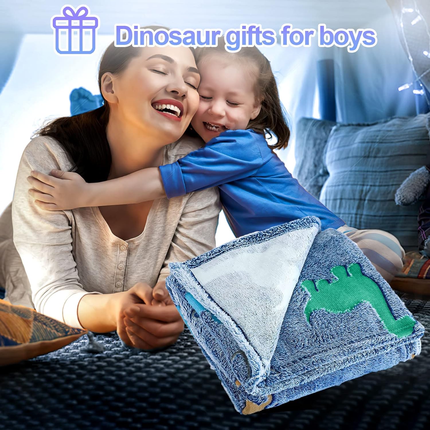 TEHALK Dinosaur Glow in the Dark Blanket for Boys